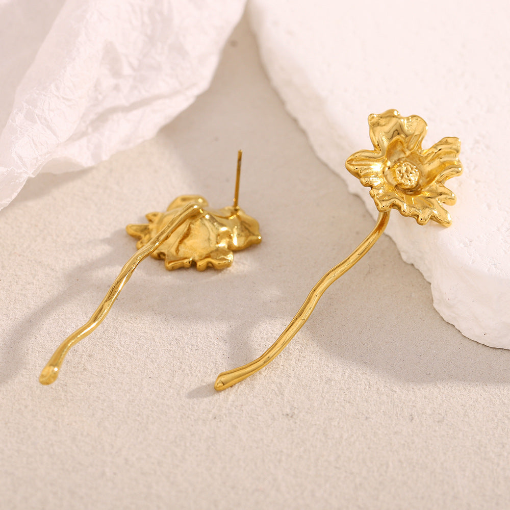 Sculptural Vintage Flower Earrings