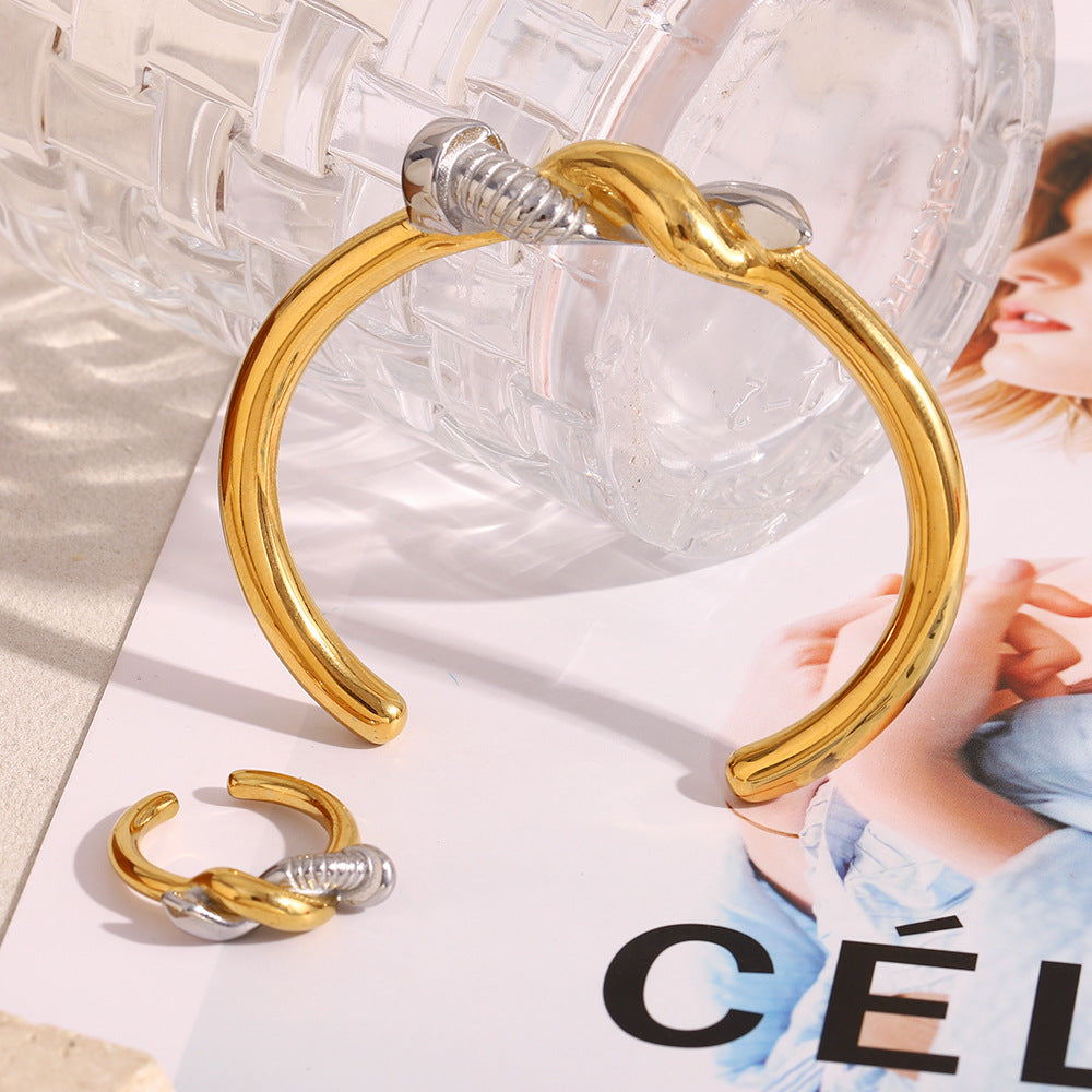 Twisted Screw Cuff Bracelet