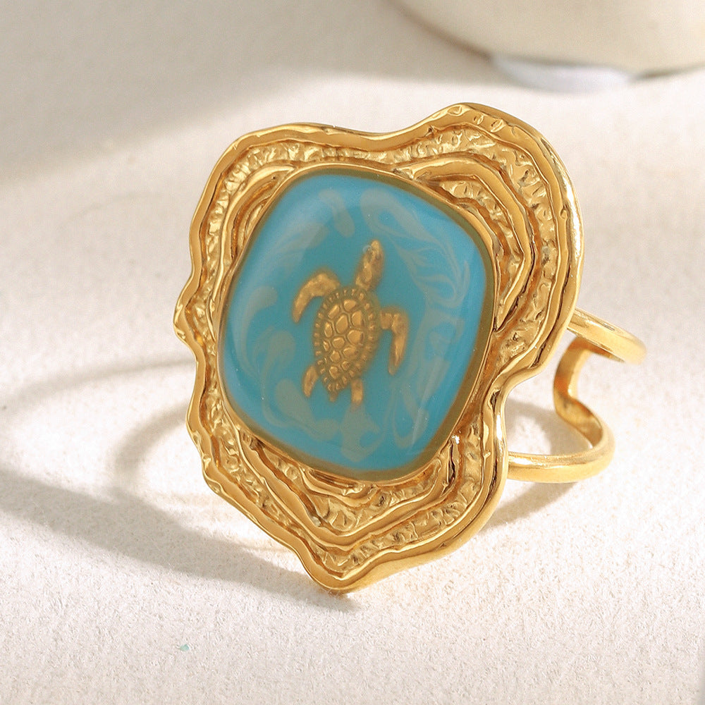 Blue Turtle Open Ring