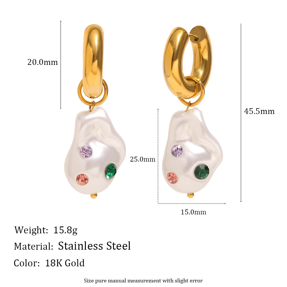 Jewelled Pearl Hoop Earrings