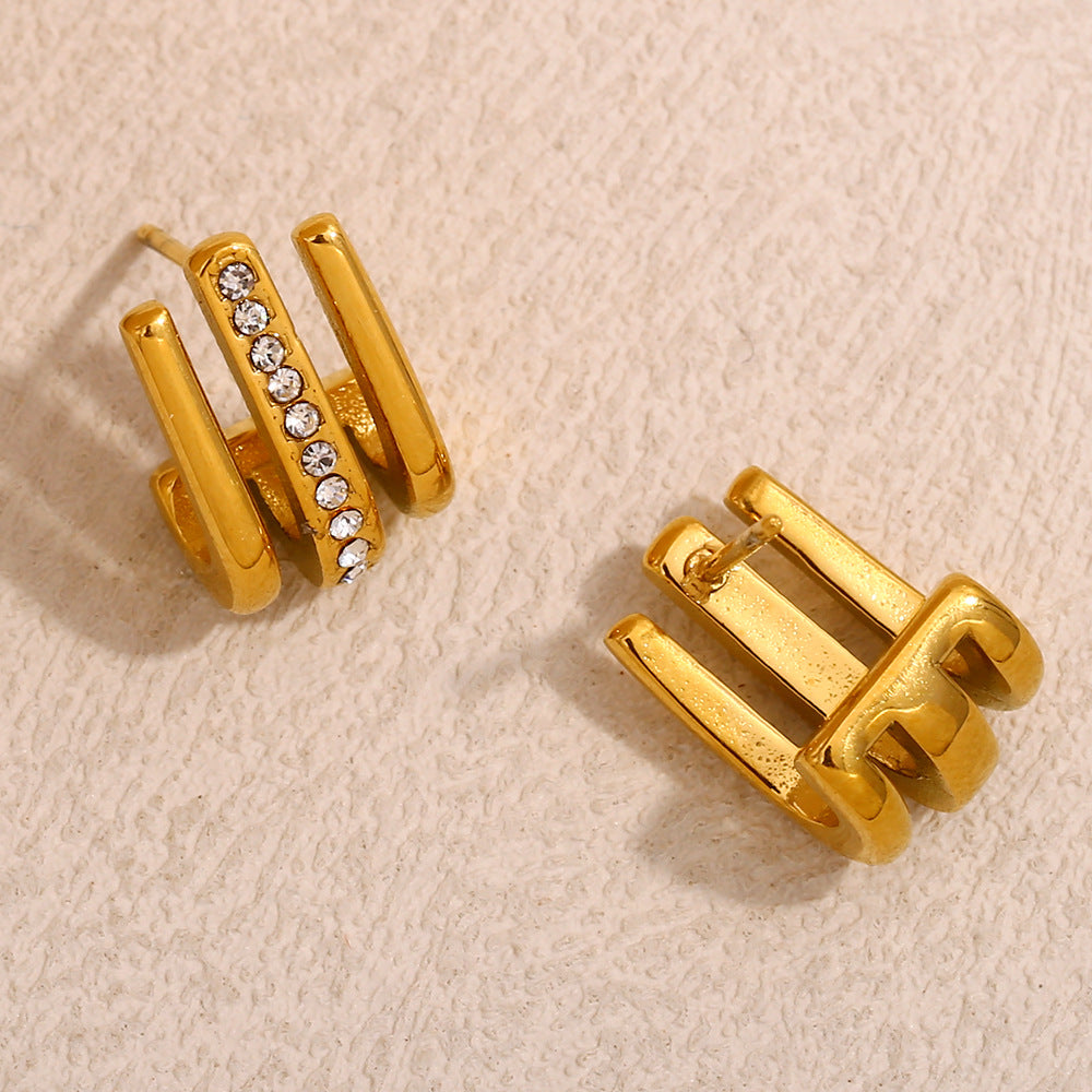 Triple Claw Pavé Studs