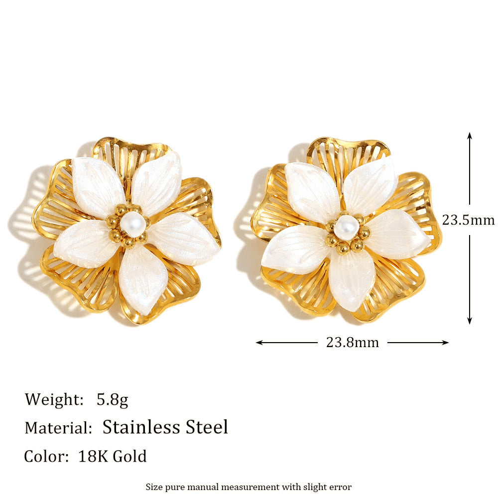 Layered Shell Flower Studs