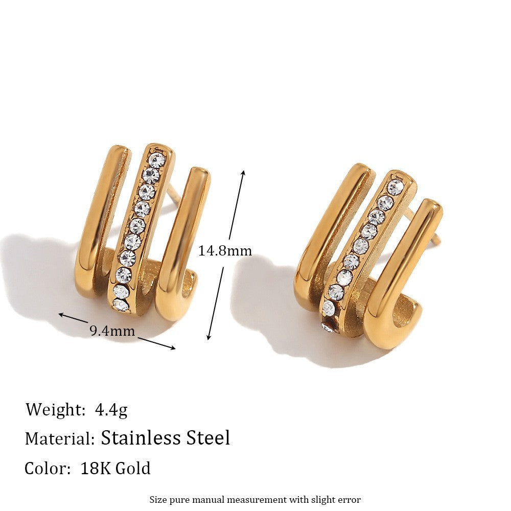 Triple Claw Pavé Studs
