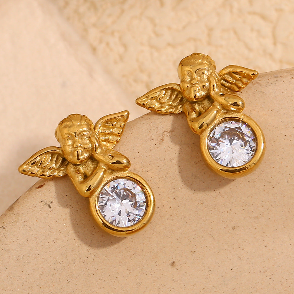 Vintage Cherub Studs