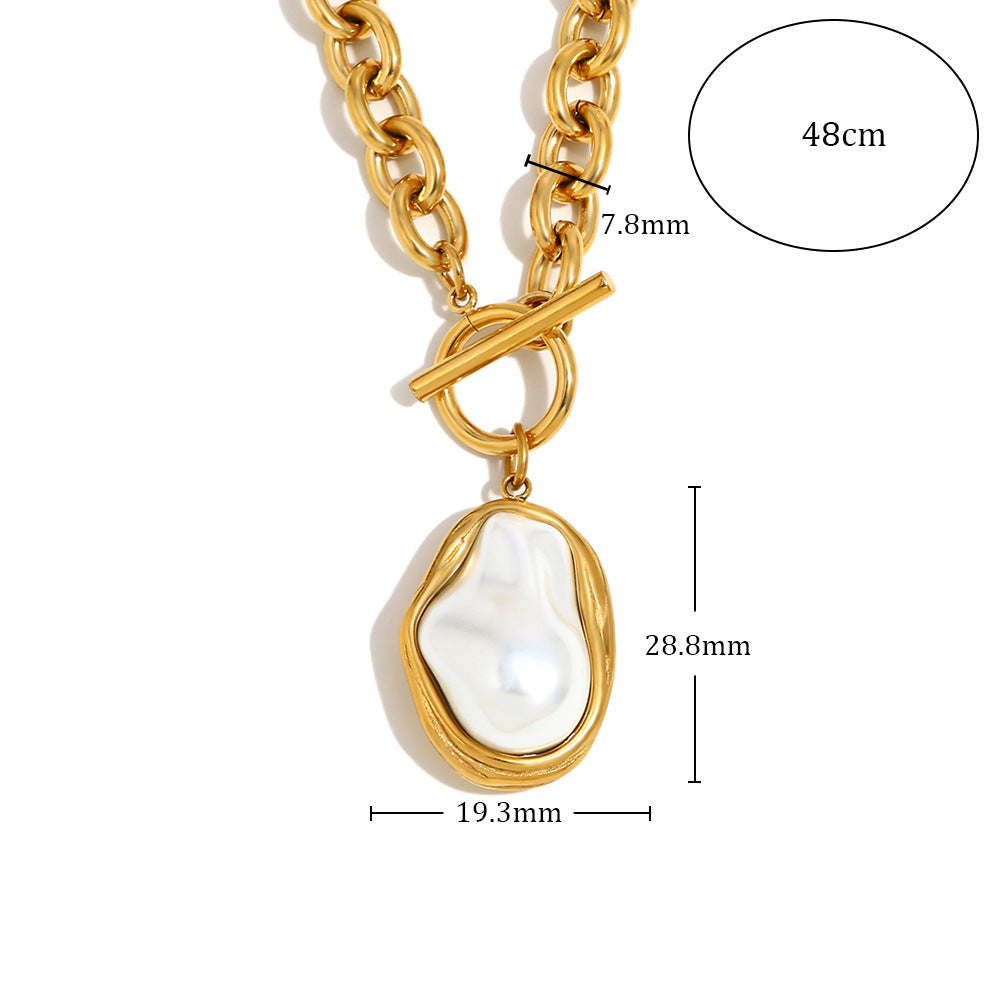 Baroque Pearl Toggle Necklace