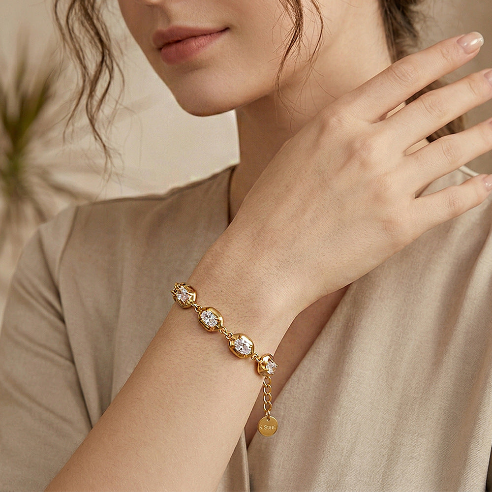 Molten Nugget Oval Bracelet