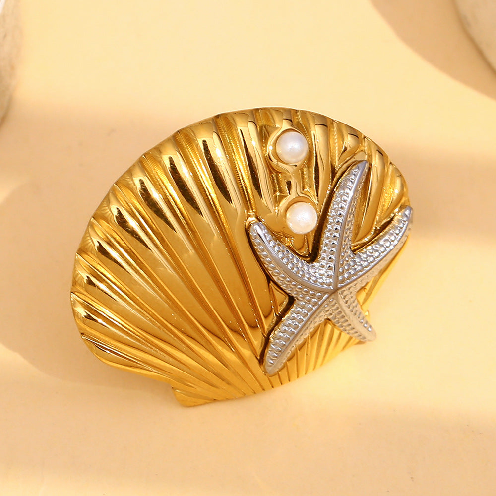 Starfish Seashell Ring