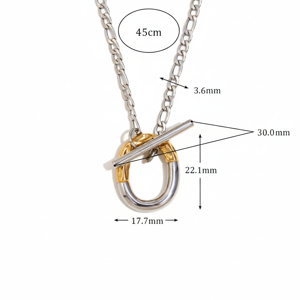 Two-Tone Toggle Chain Necklace
