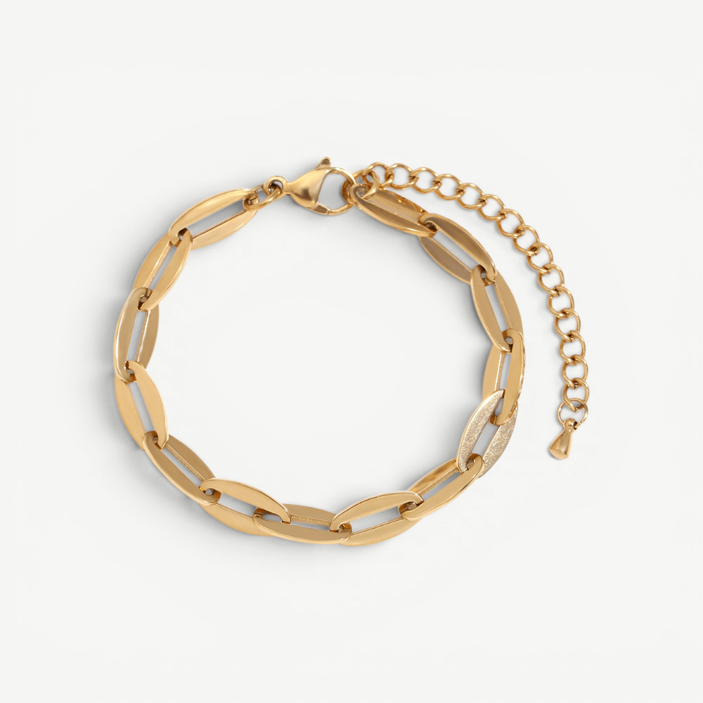 Textured Oval Link Bracelet