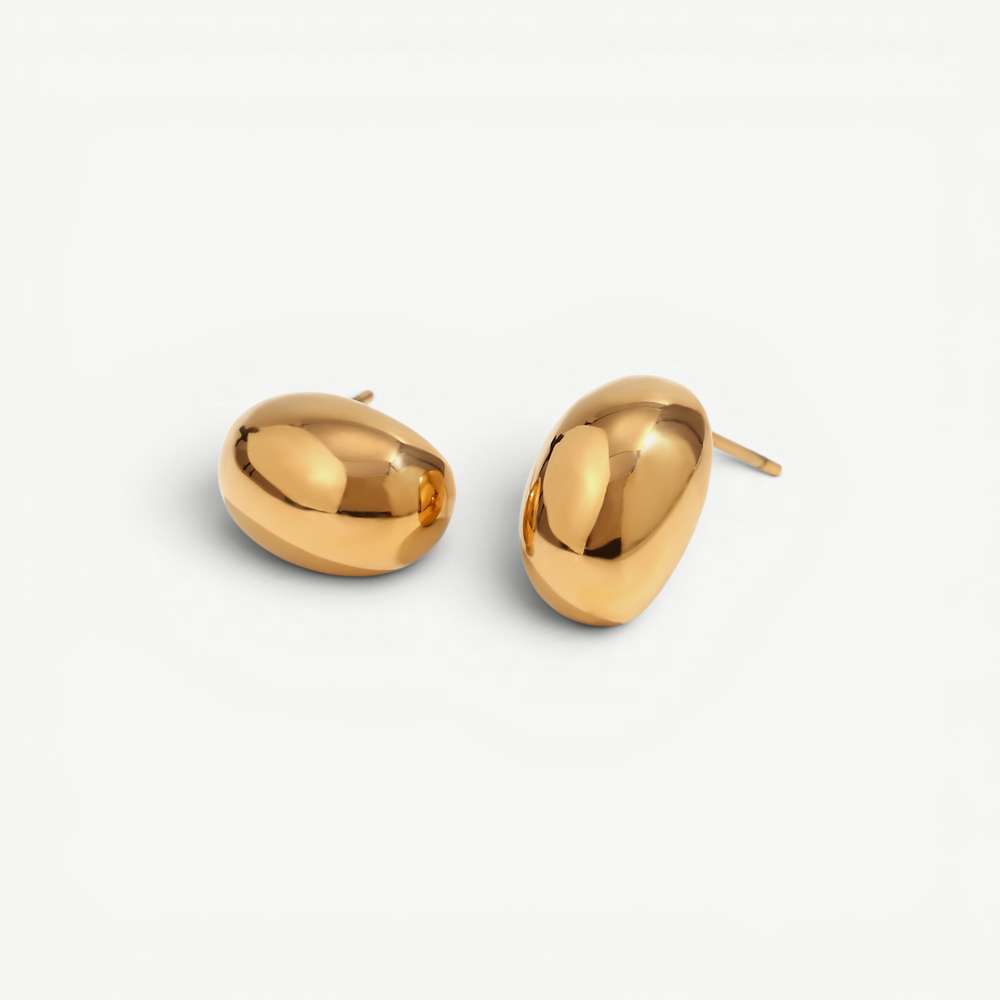 Domed Bean Stud Earrings