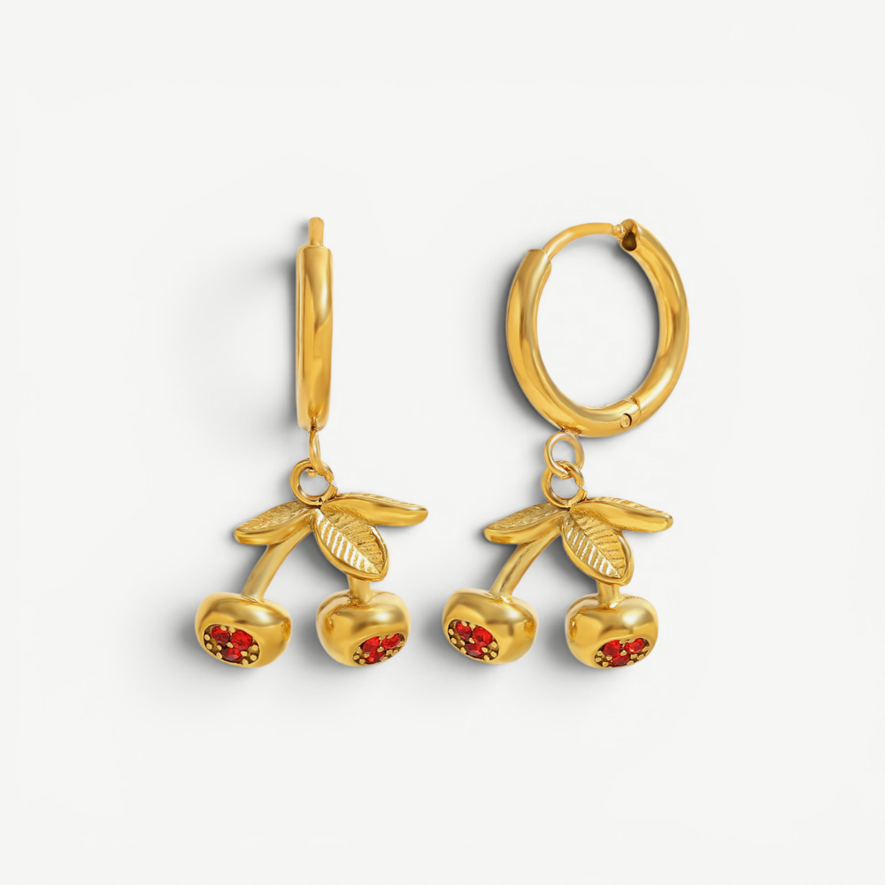 Cherry Hoop Earrings
