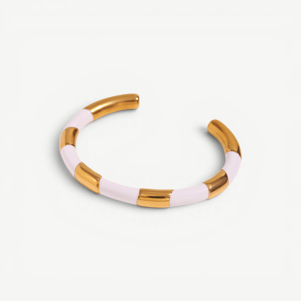 Enamel Banded Cuff Bracelet