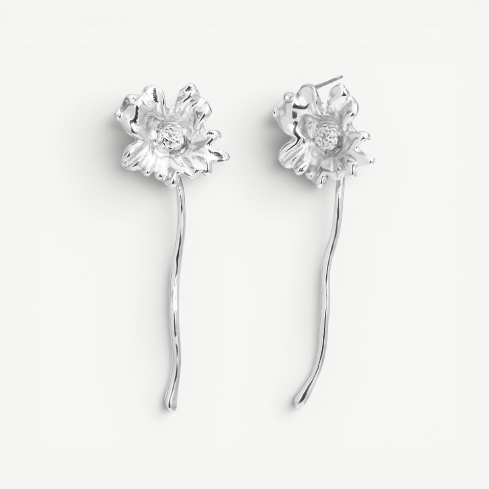 Sculptural Vintage Flower Earrings