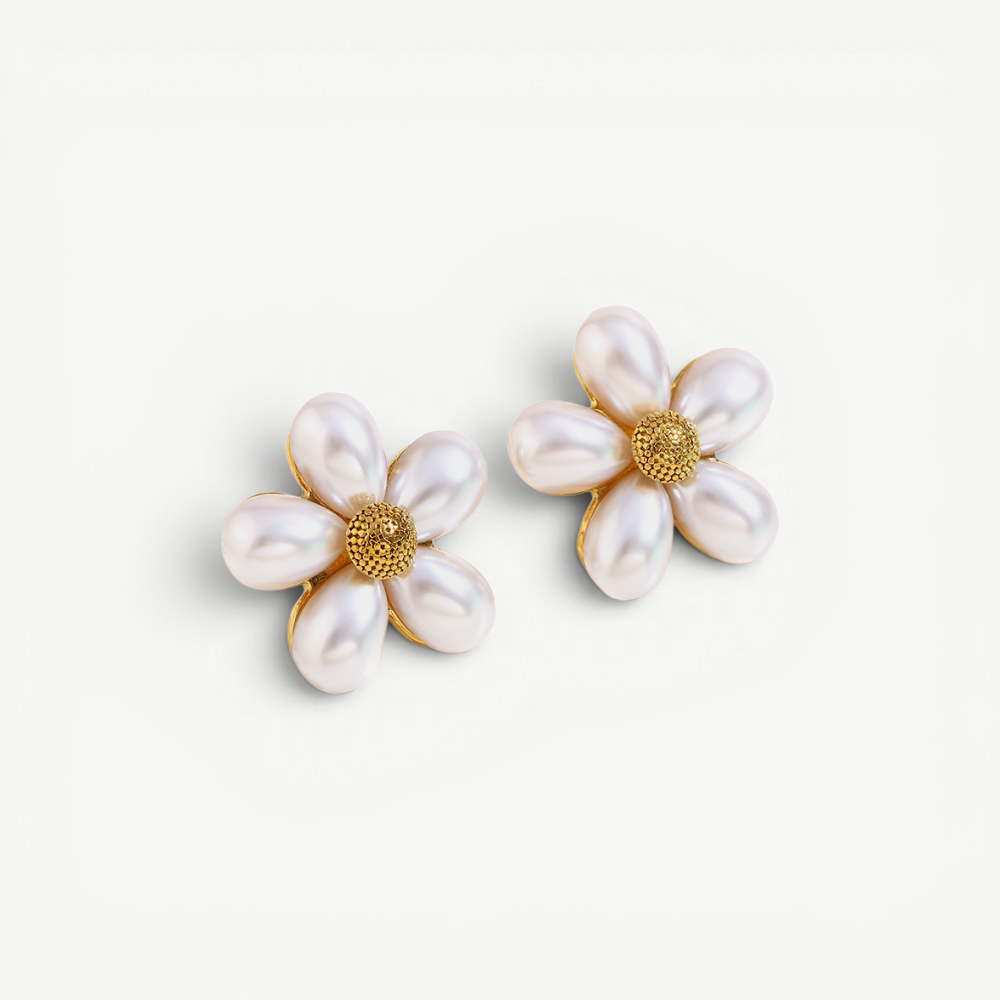 Vintage Pearl Blossom Studs