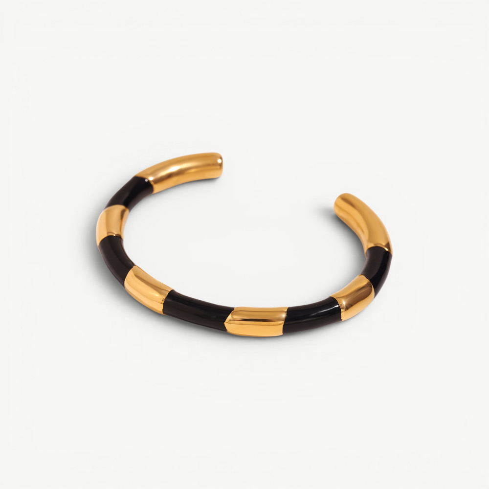 Enamel Banded Cuff Bracelet