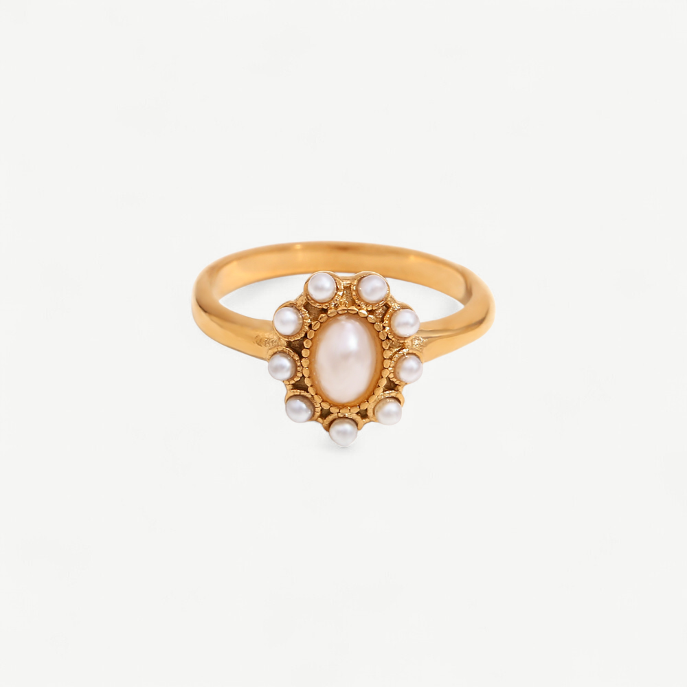 Vintage Pearl Halo Ring