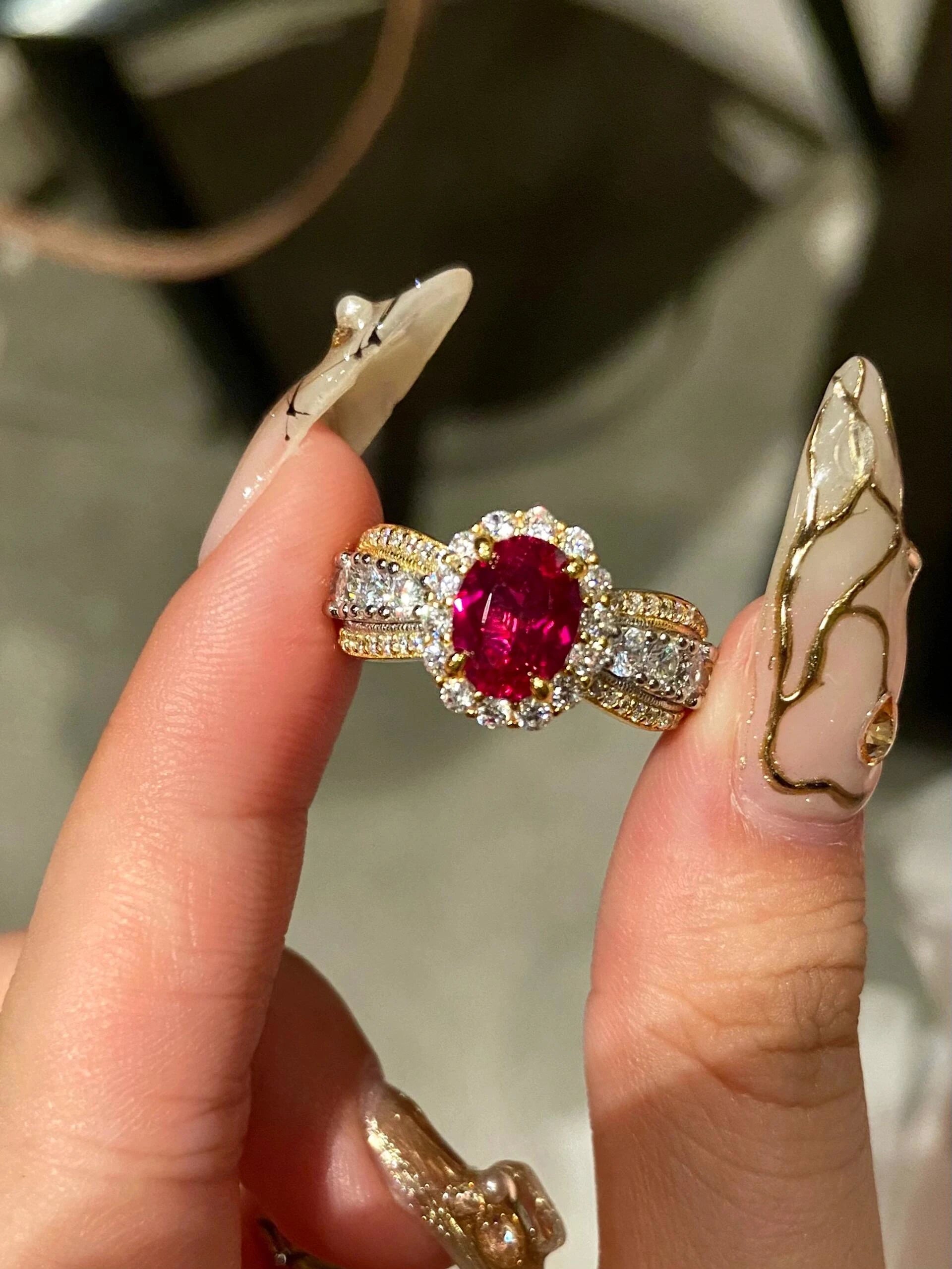 Ruby Halo Ring