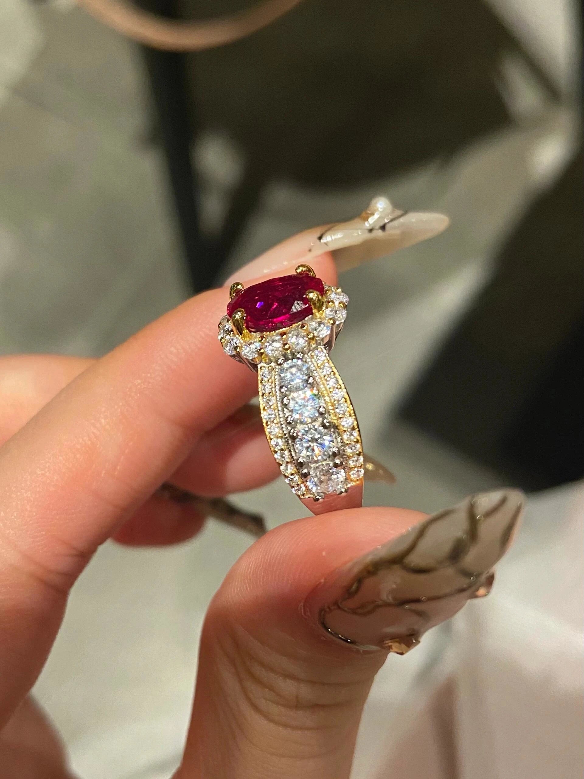 Ruby Halo Ring