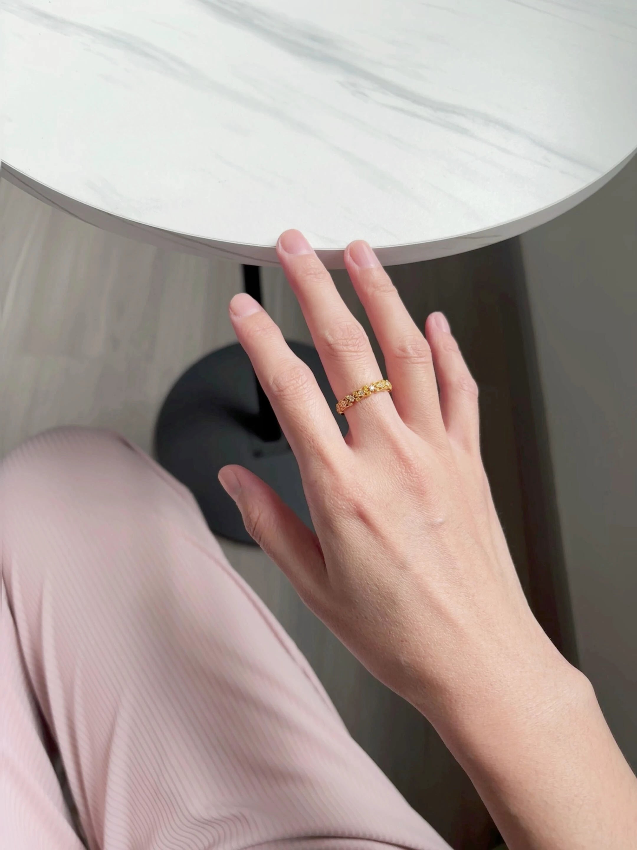 Lace Diamond Paved Ring