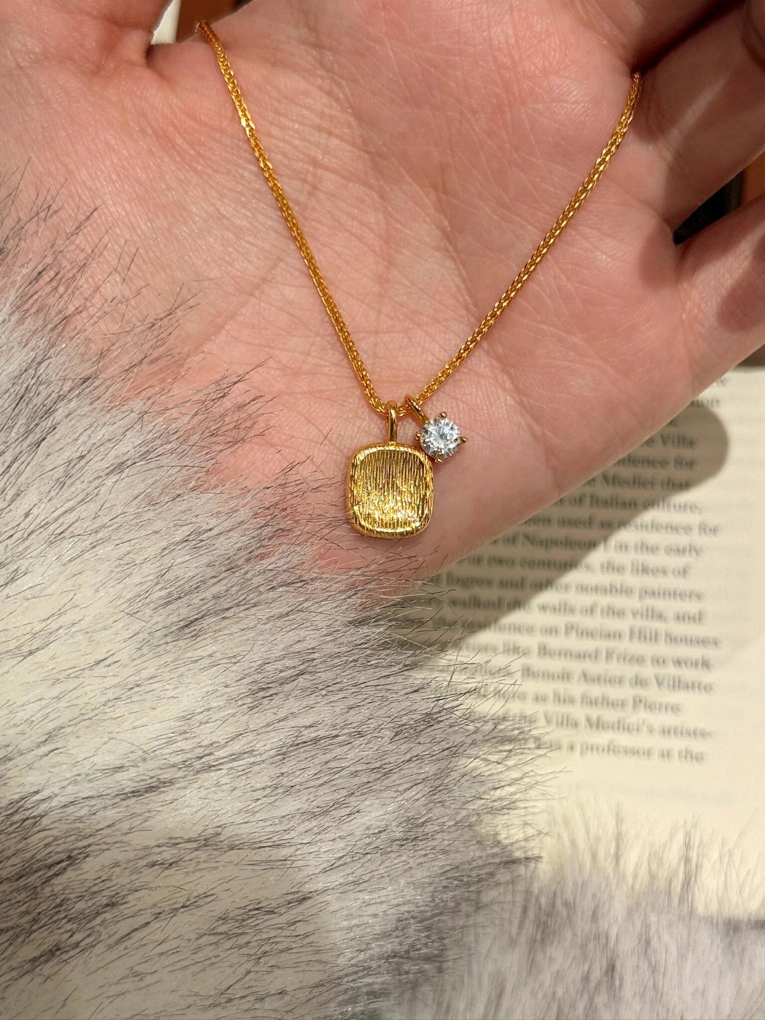 Brushed Sugar Cube Necklace