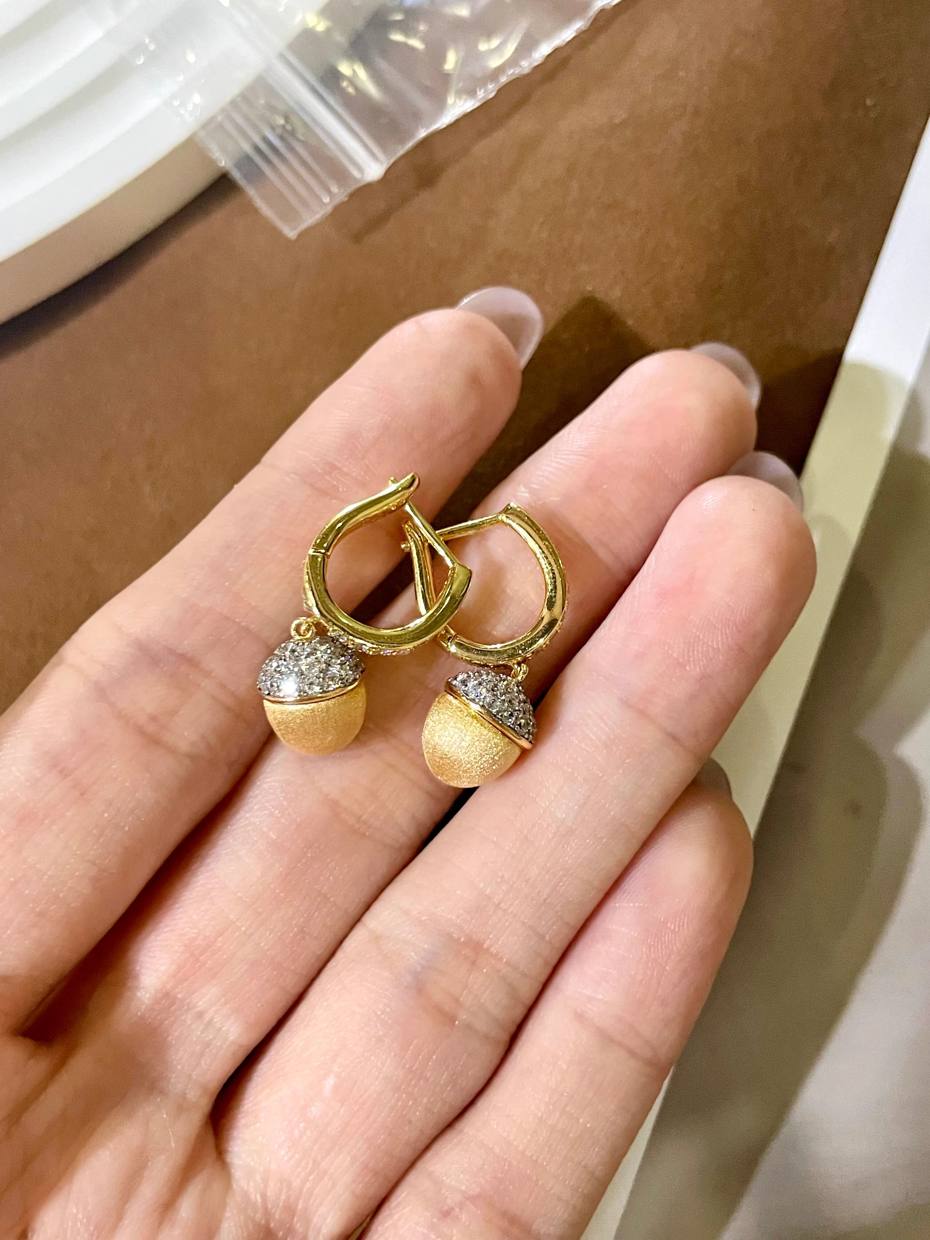 Brushed Pinecone CZ Earrings