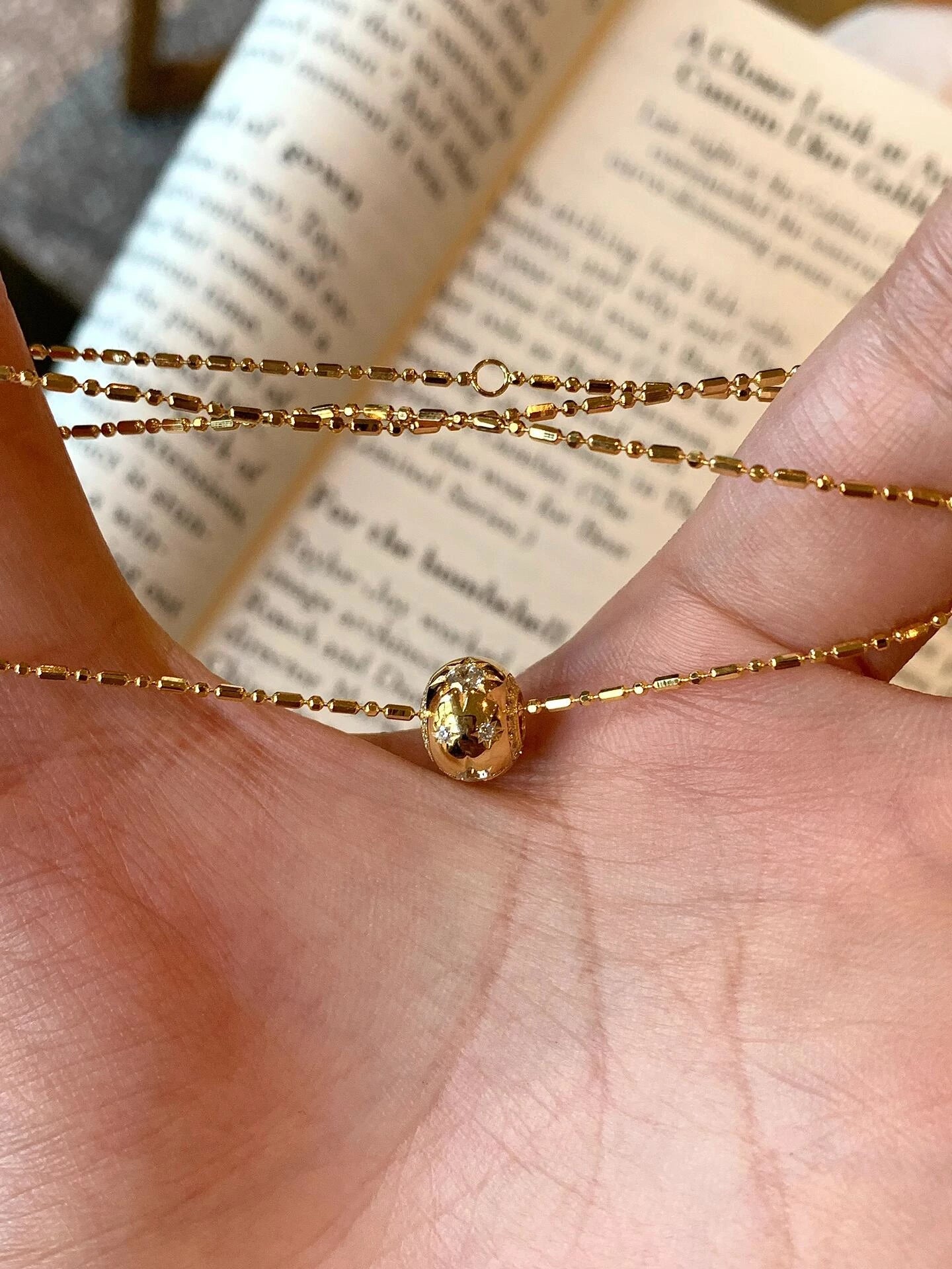 Starburst Barrel Bead Necklace