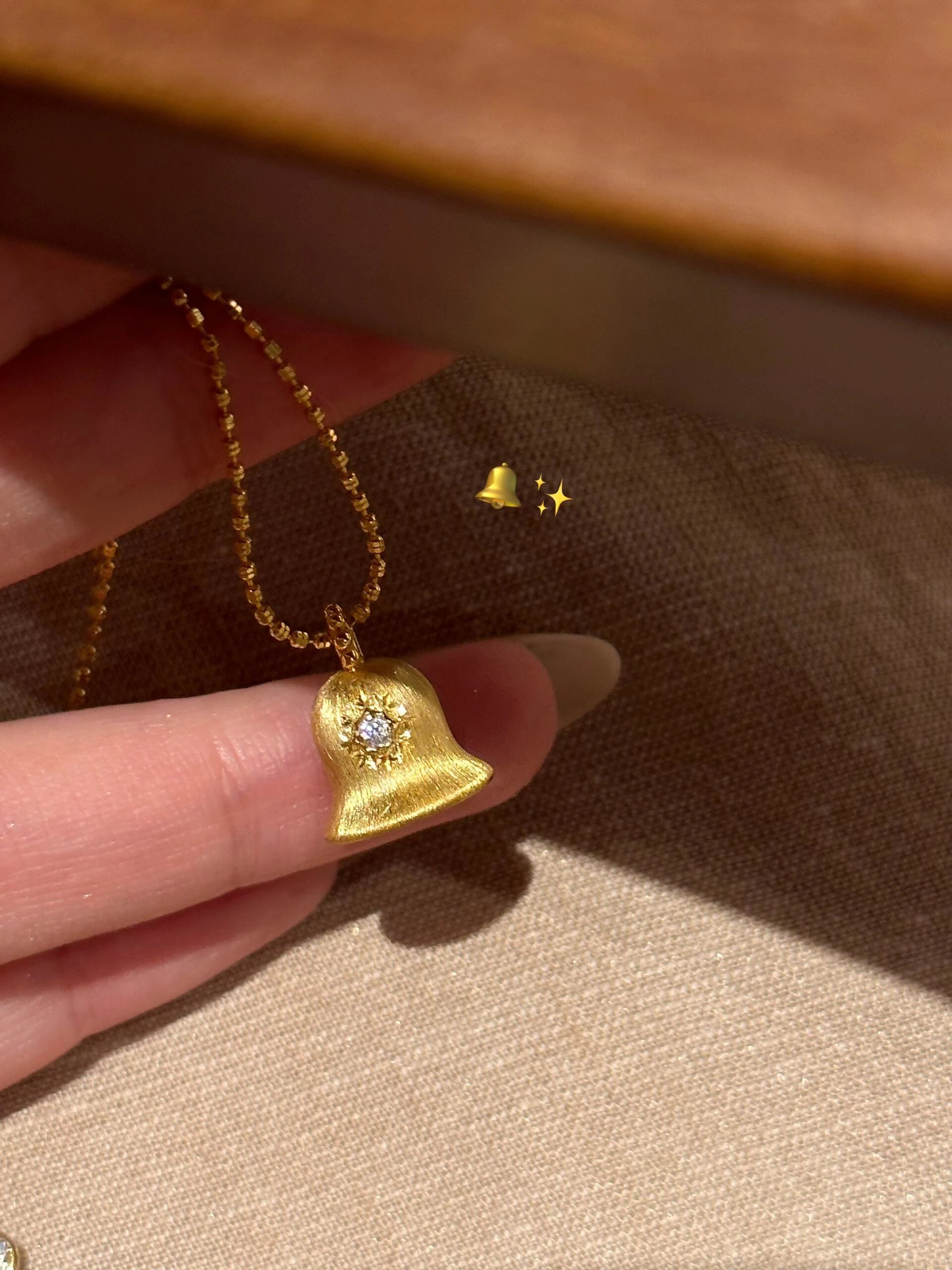 Brushed Bell Pendant Necklace