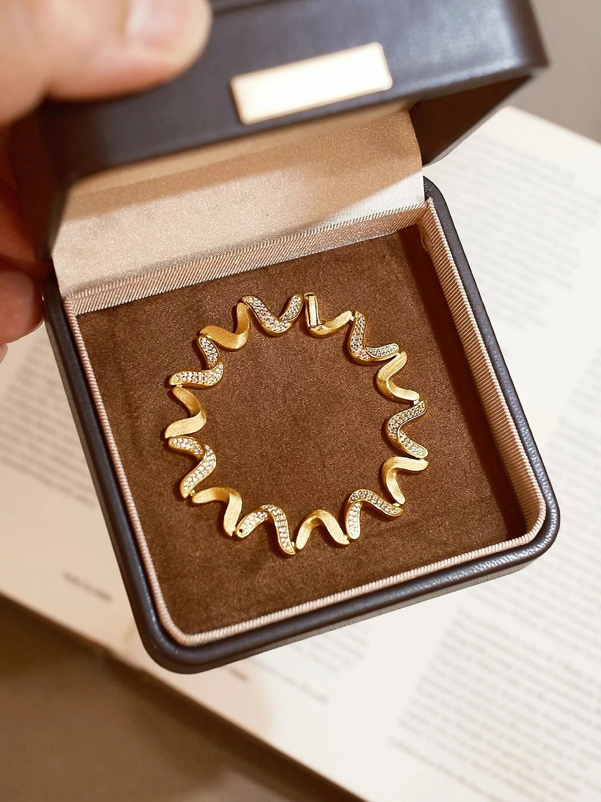 Brushed Wave Coil Bracelet