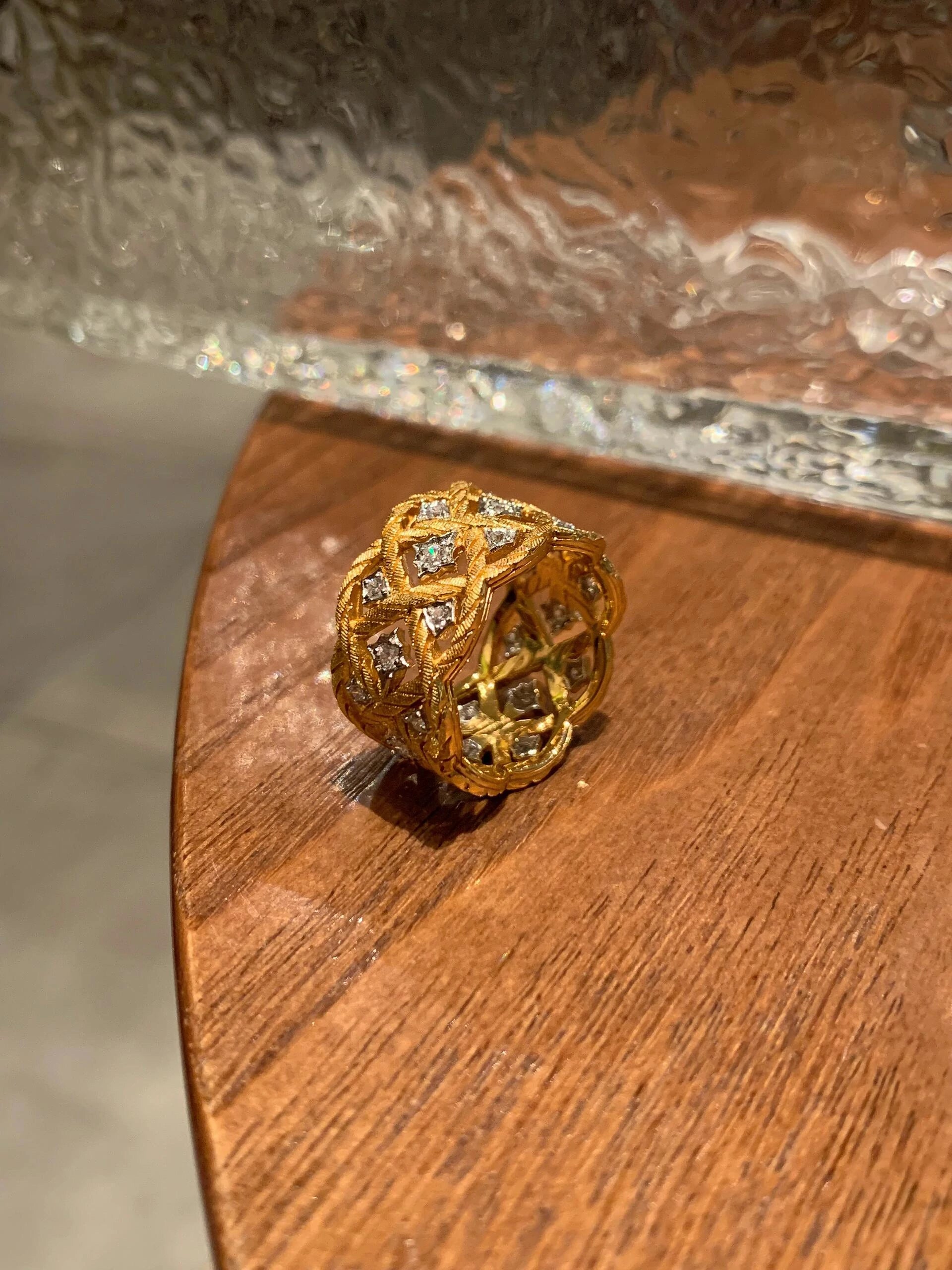 Brushed Braided Lattice Ring