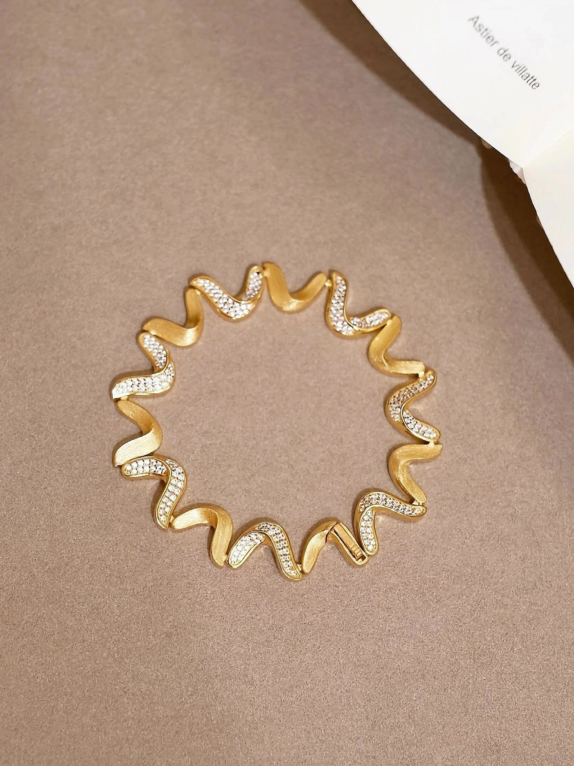 Brushed Wave Coil Bracelet