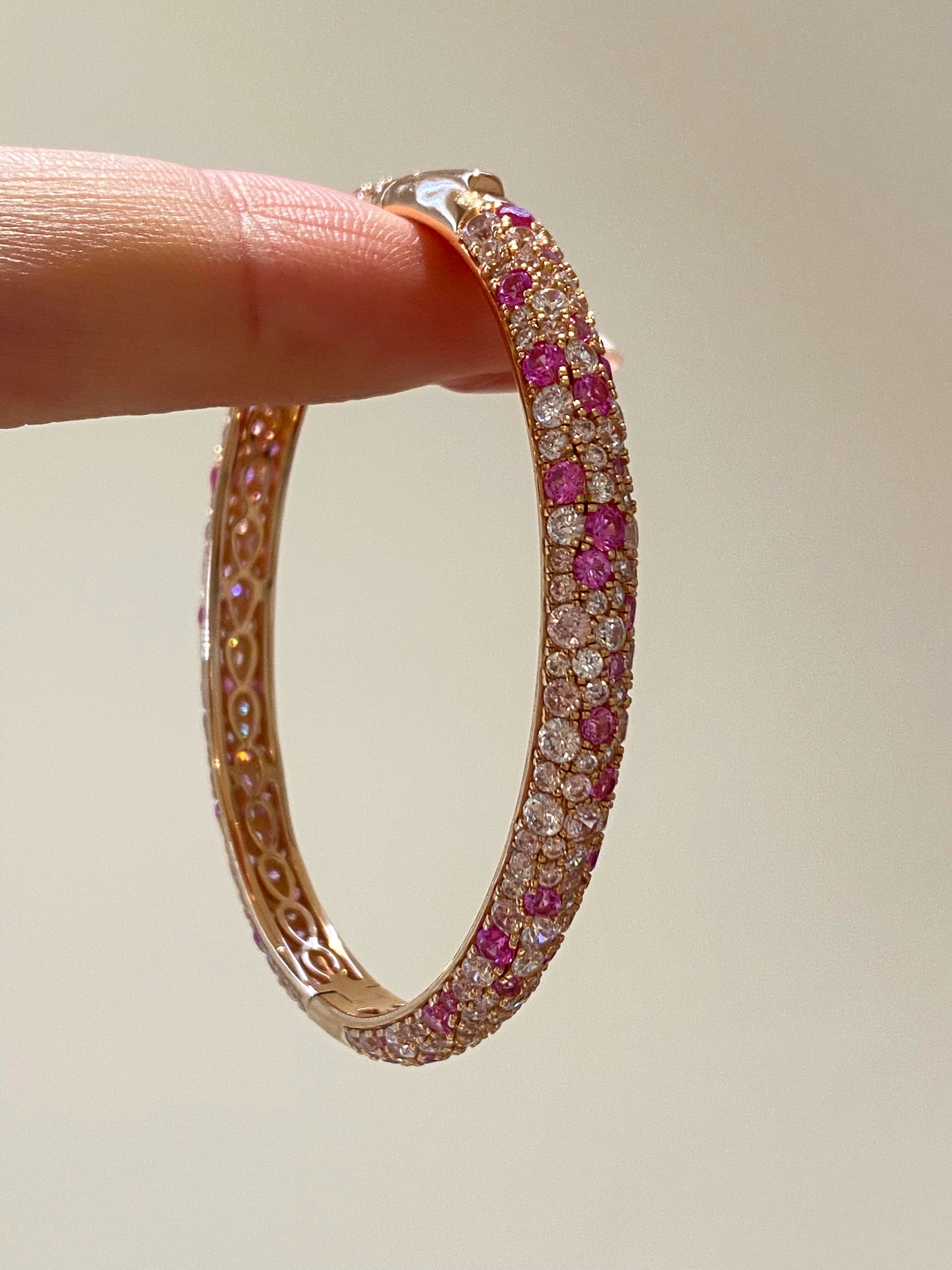 Pink Ombre Pavé Bangle Bracelet