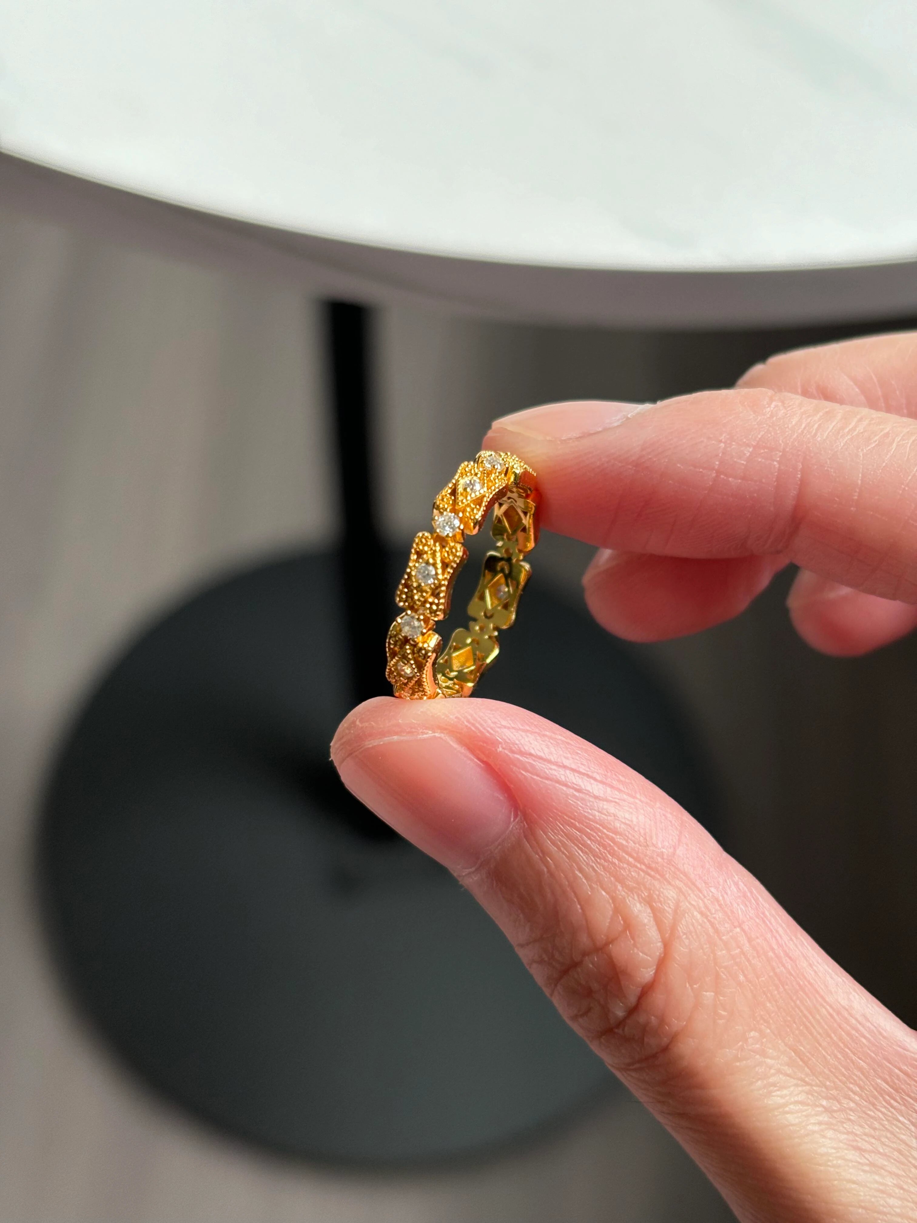 Lace Diamond Paved Ring