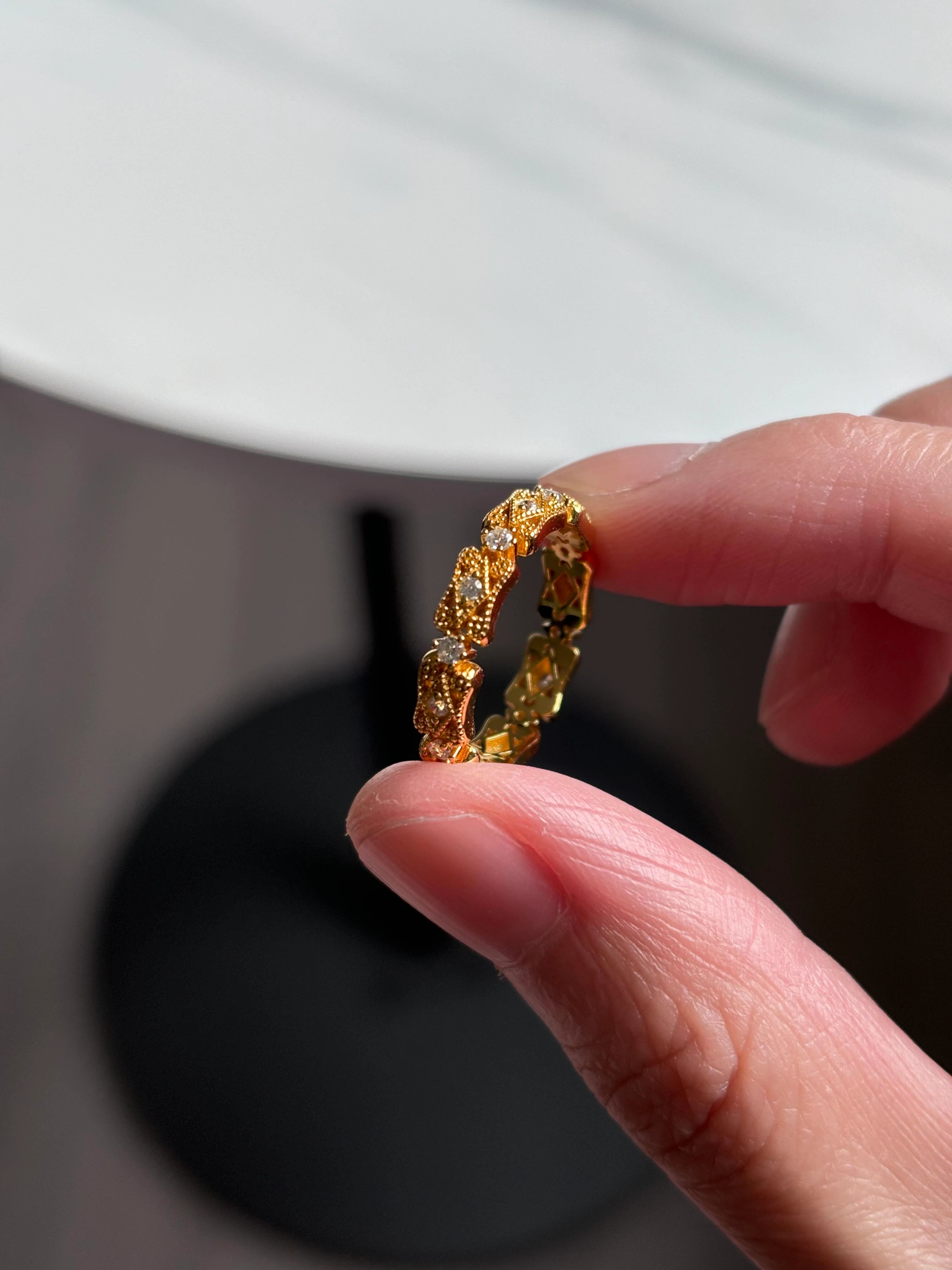 Lace Diamond Paved Ring