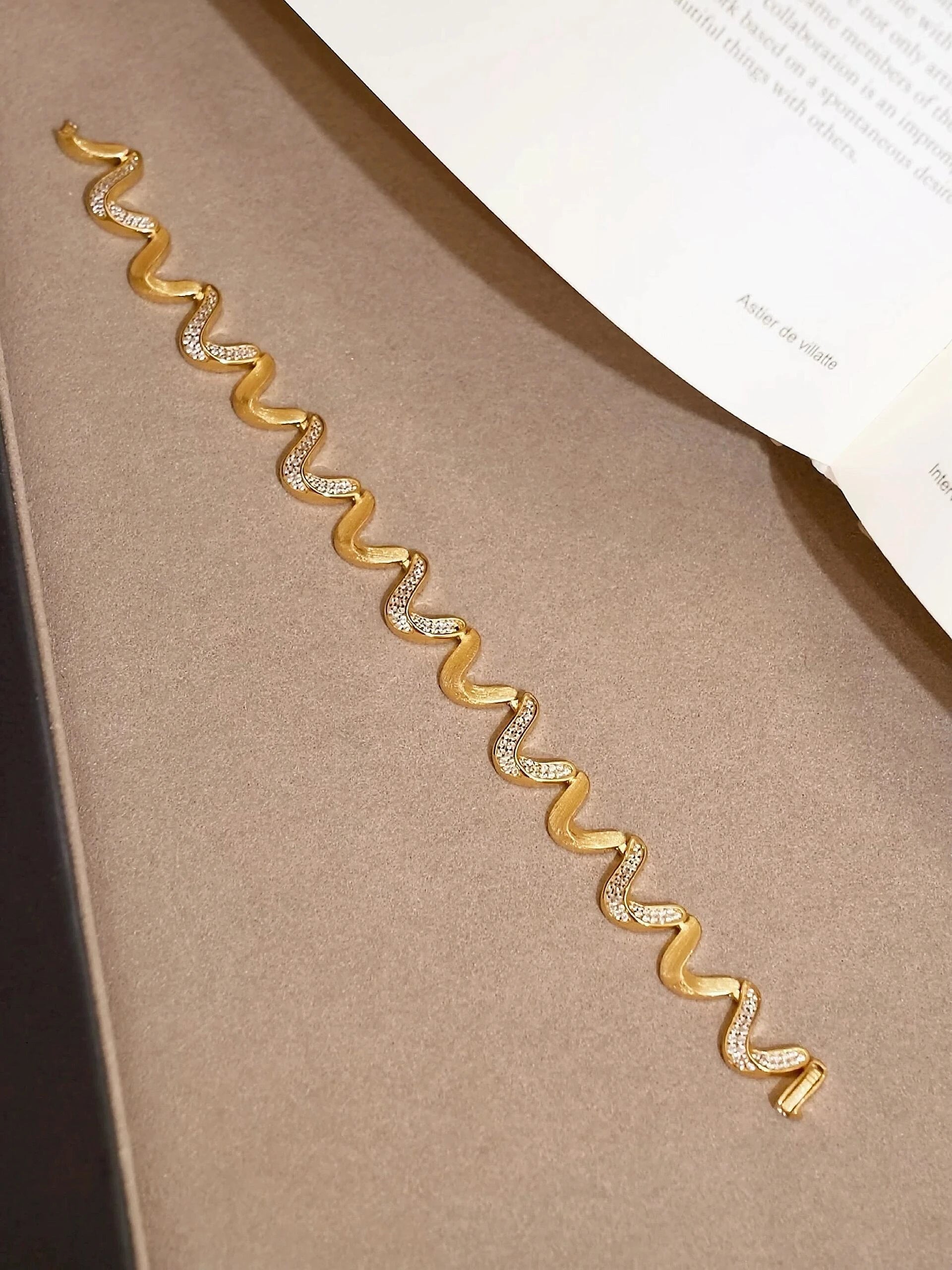 Brushed Wave Coil Bracelet