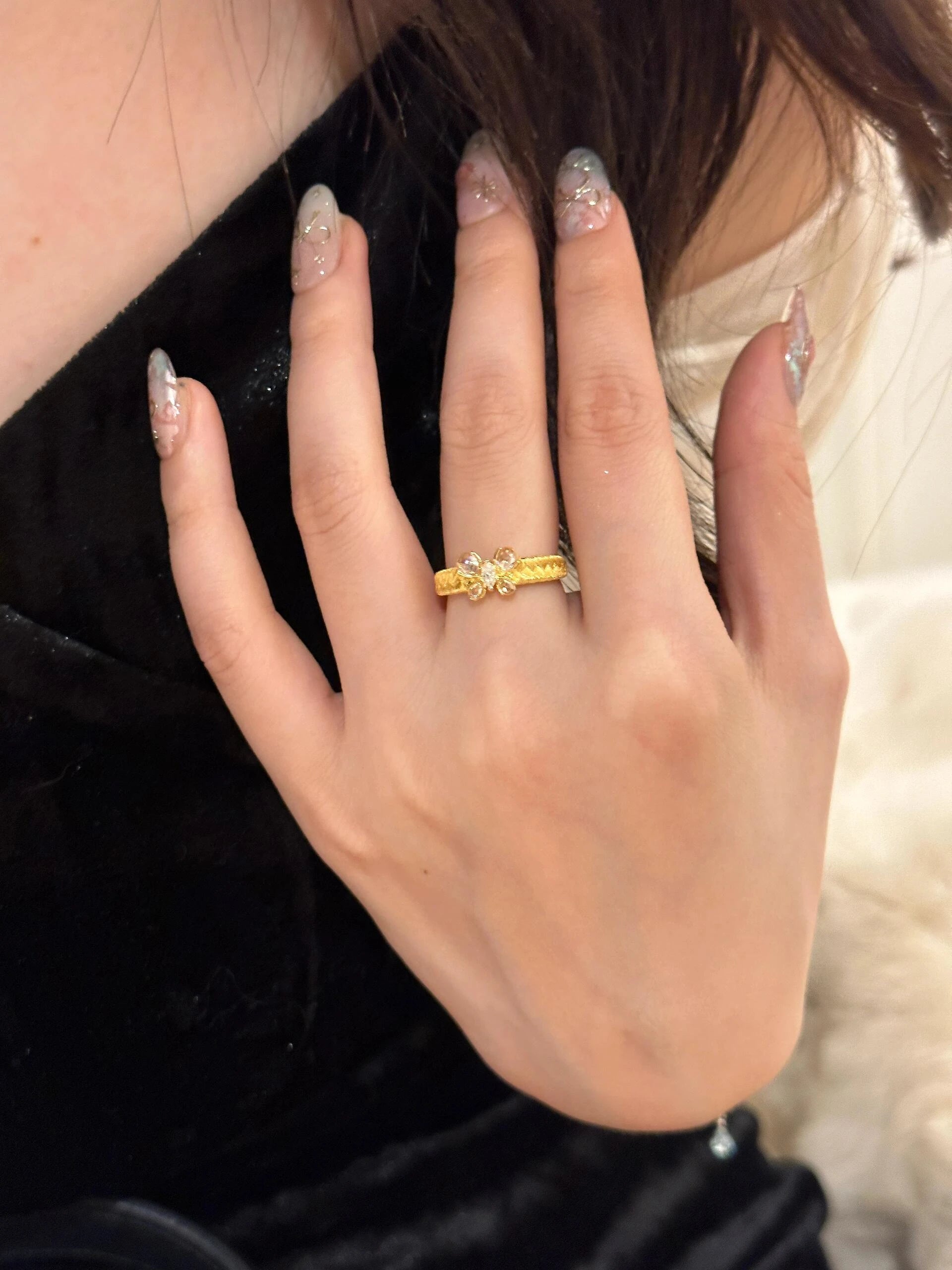 Wheat Ear Butterfly Brushed Ring