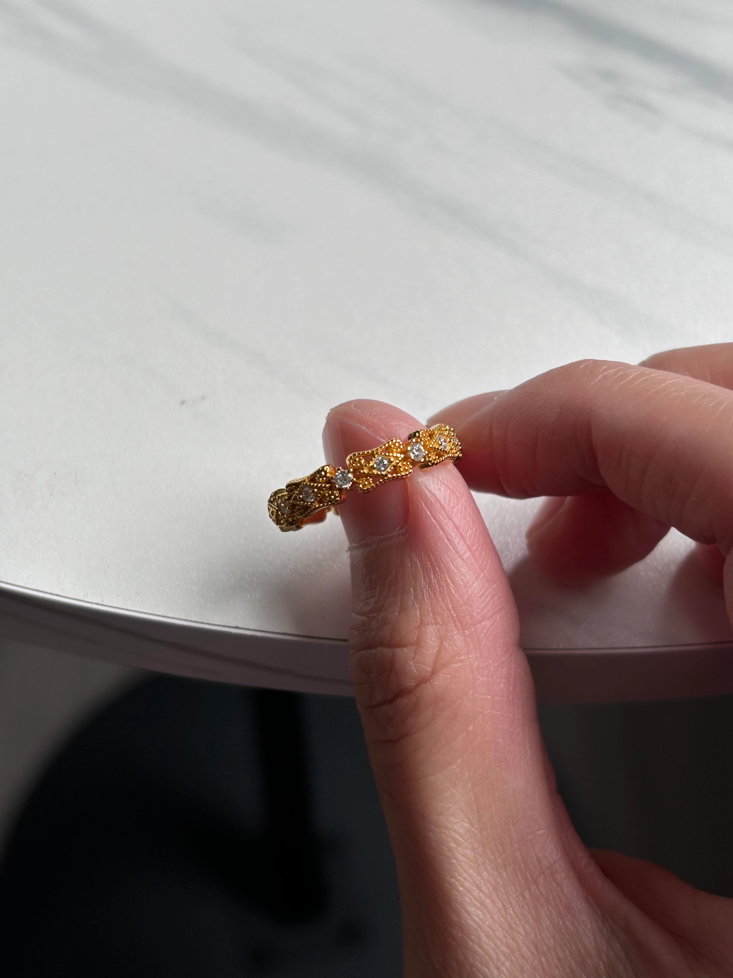 Lace Diamond Paved Ring