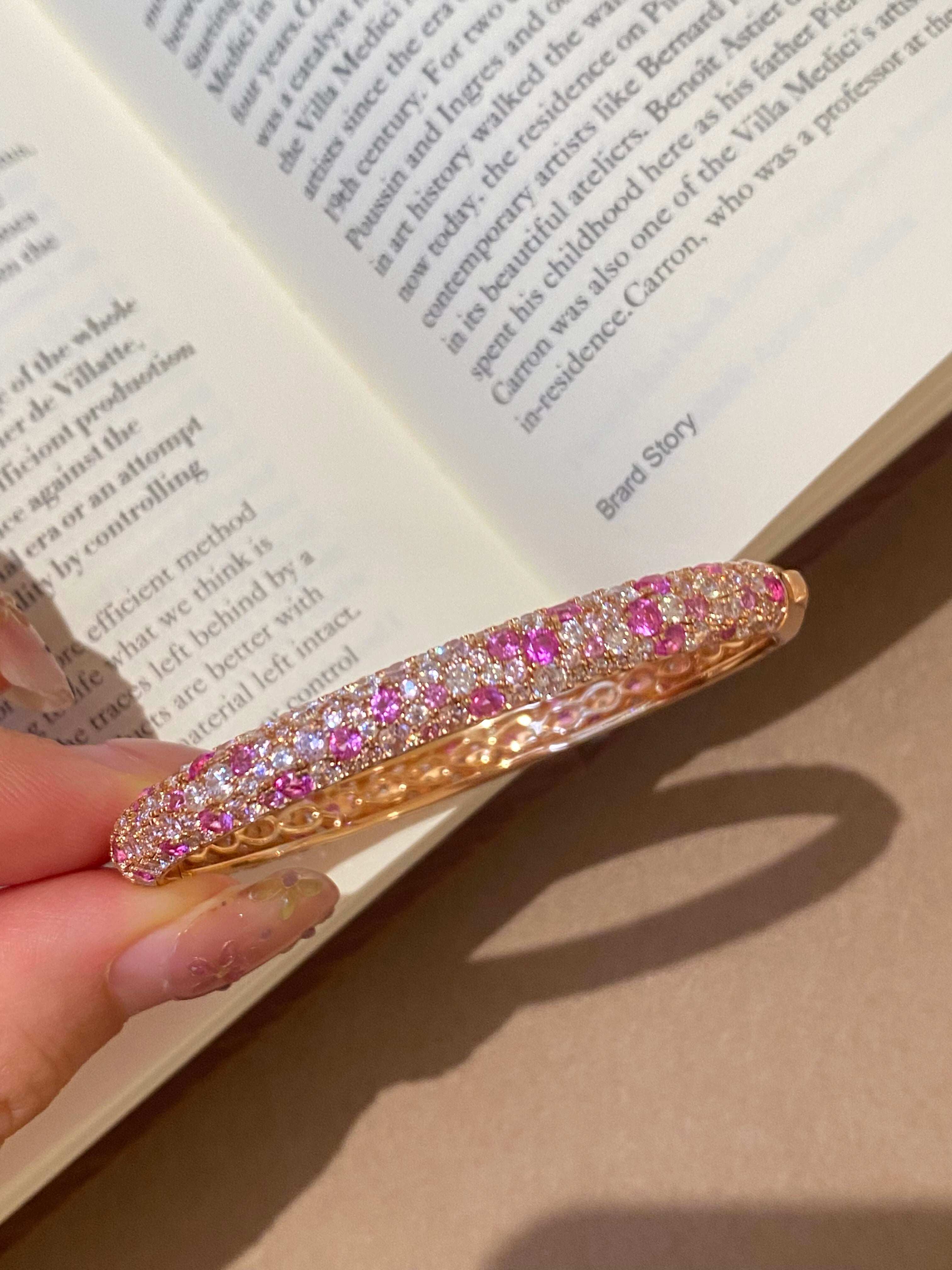 Pink Ombre Pavé Bangle Bracelet