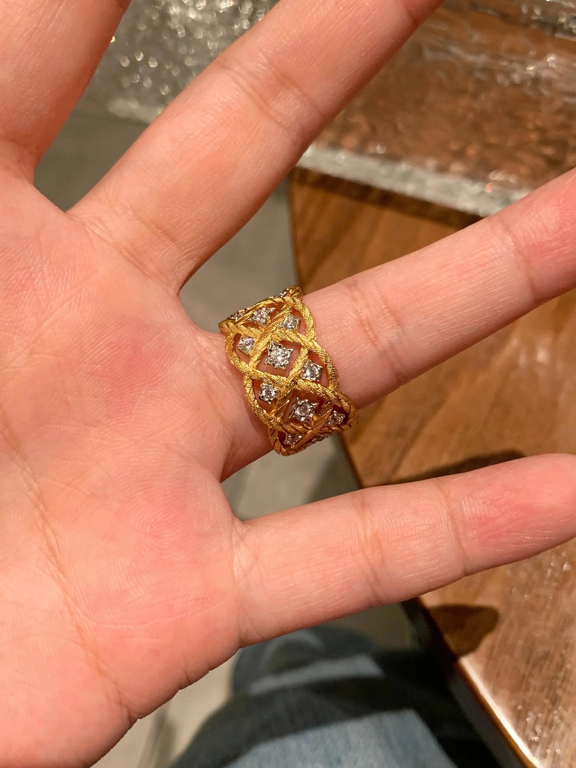 Brushed Braided Lattice Ring