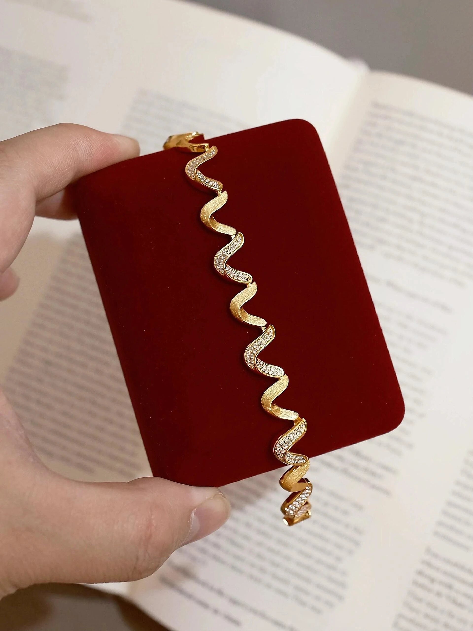 Brushed Wave Coil Bracelet