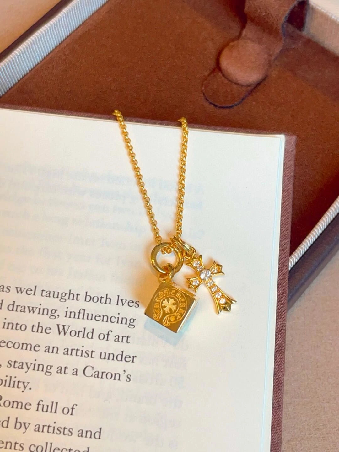 Cross Dice Charm Necklace