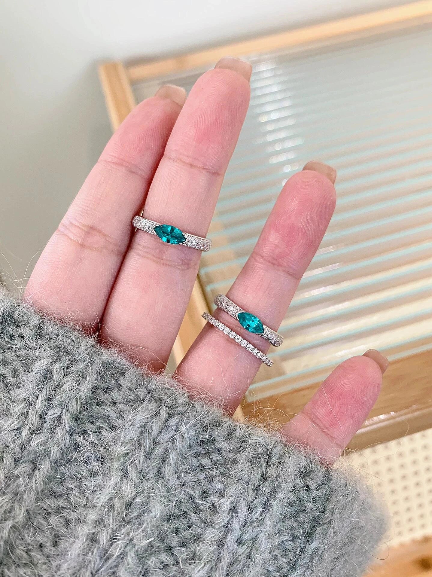 Paraíba Marquise Diamond Ring