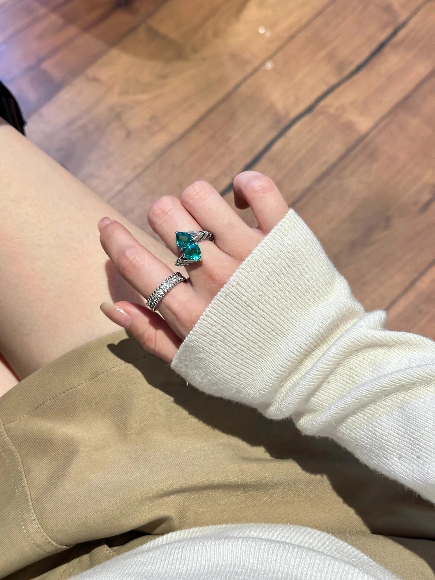 Zebra Stripe Emerald Ring