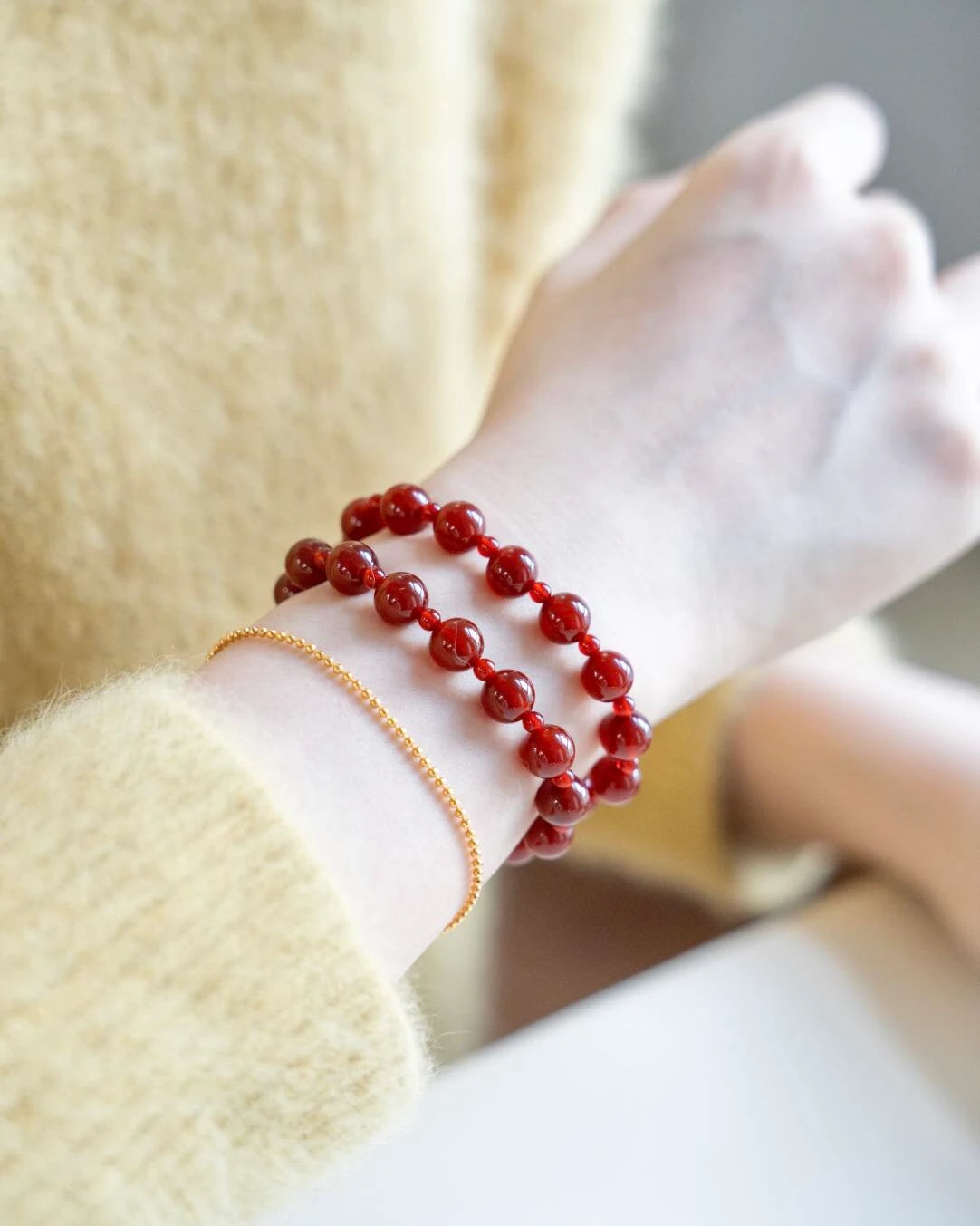 Rooted Ember Double-Wrap Bracelet