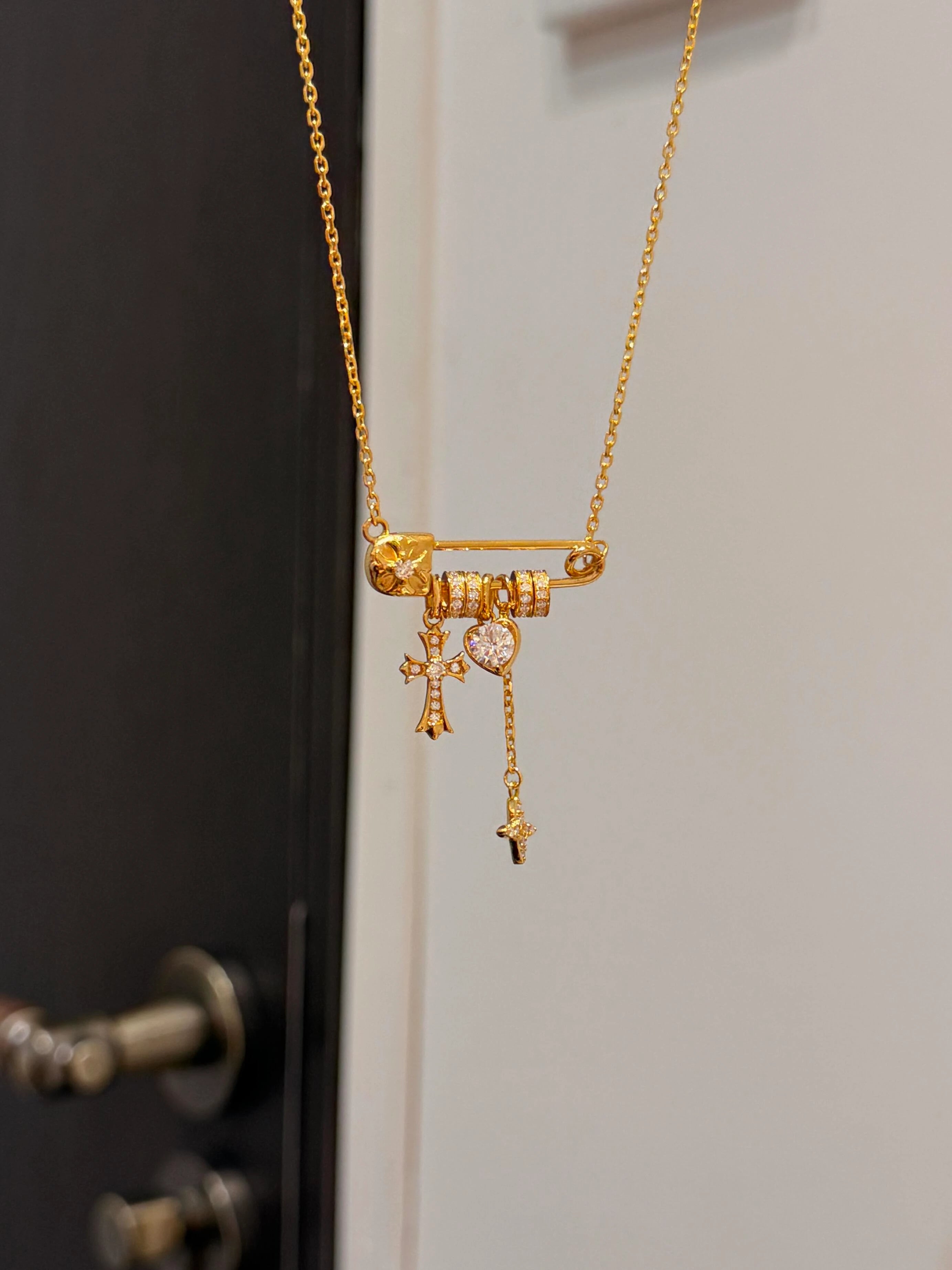 Iris Safety Pin Necklace