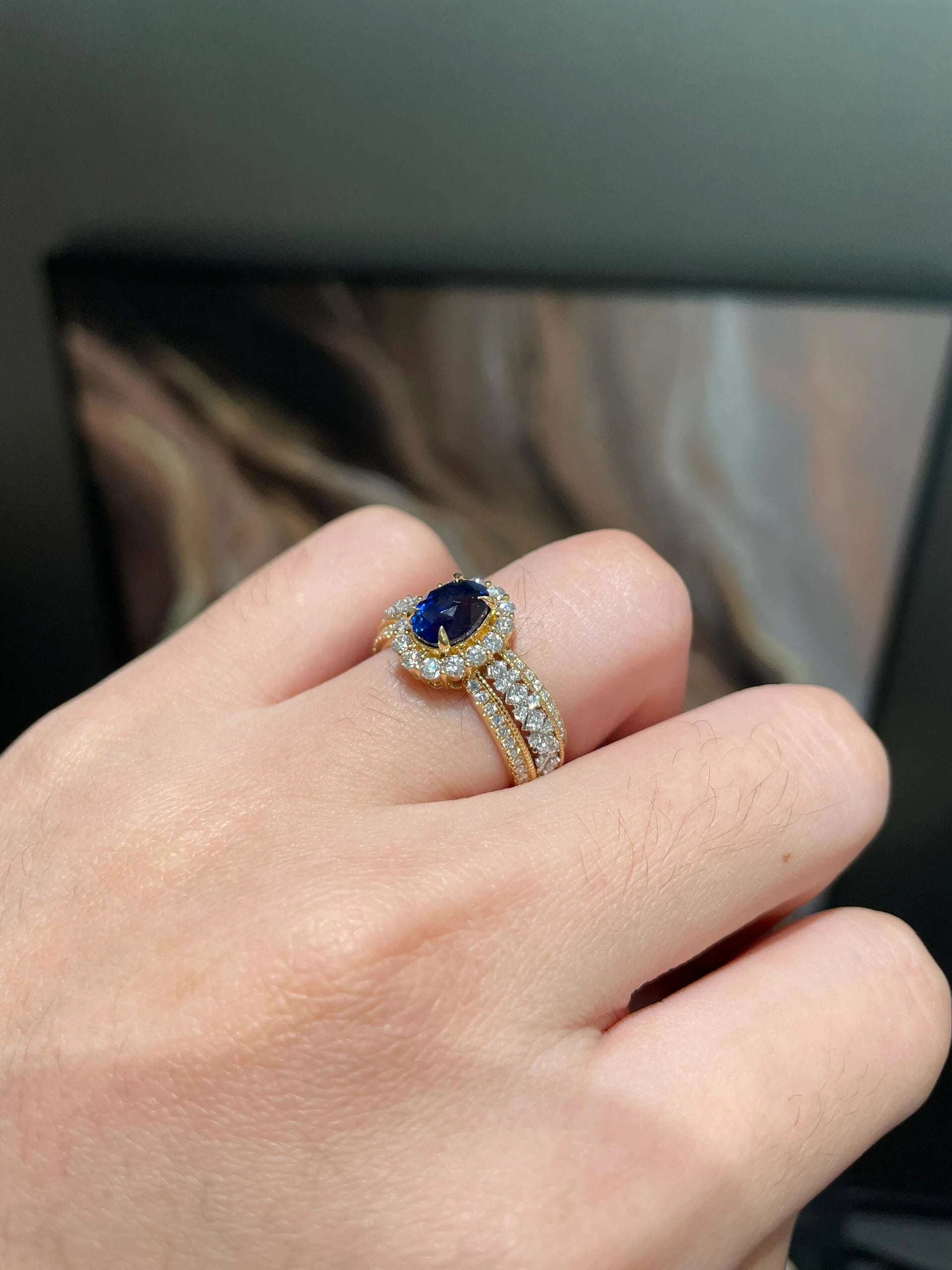 Sapphire Halo Ring
