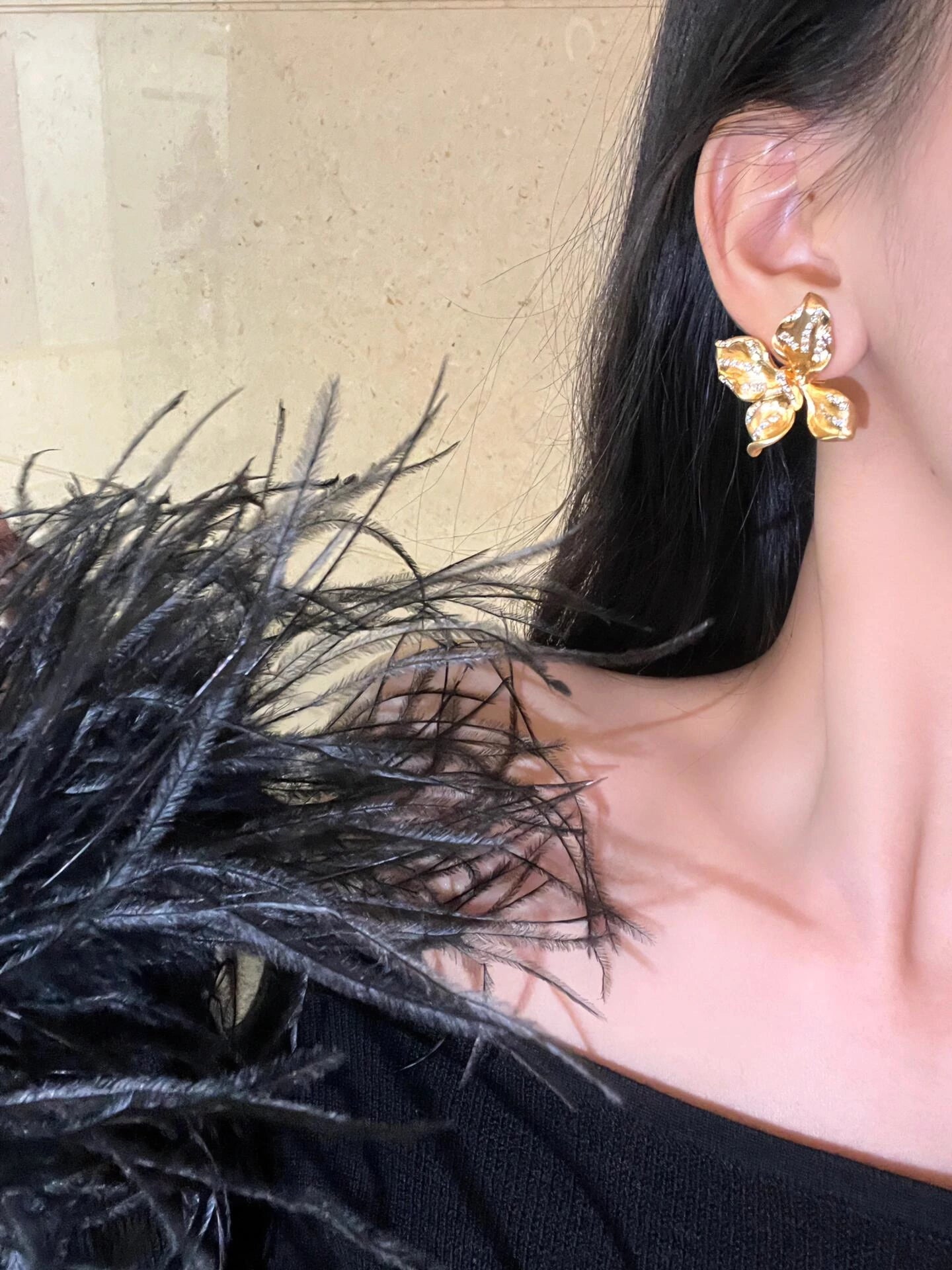 Brushed Butterfly Stud Earrings