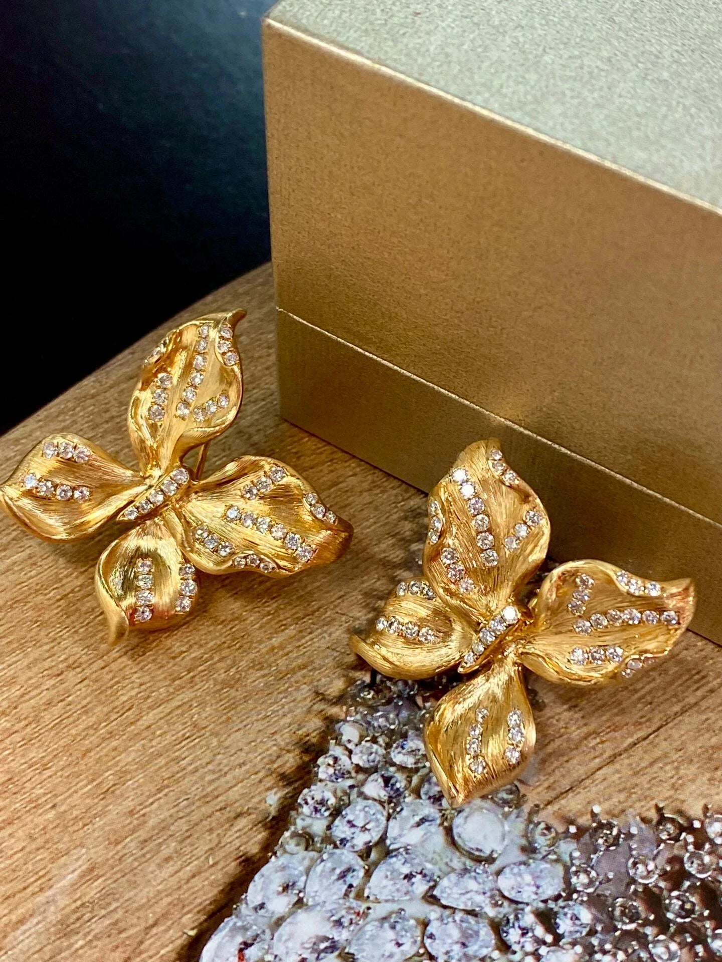 Brushed Butterfly Stud Earrings