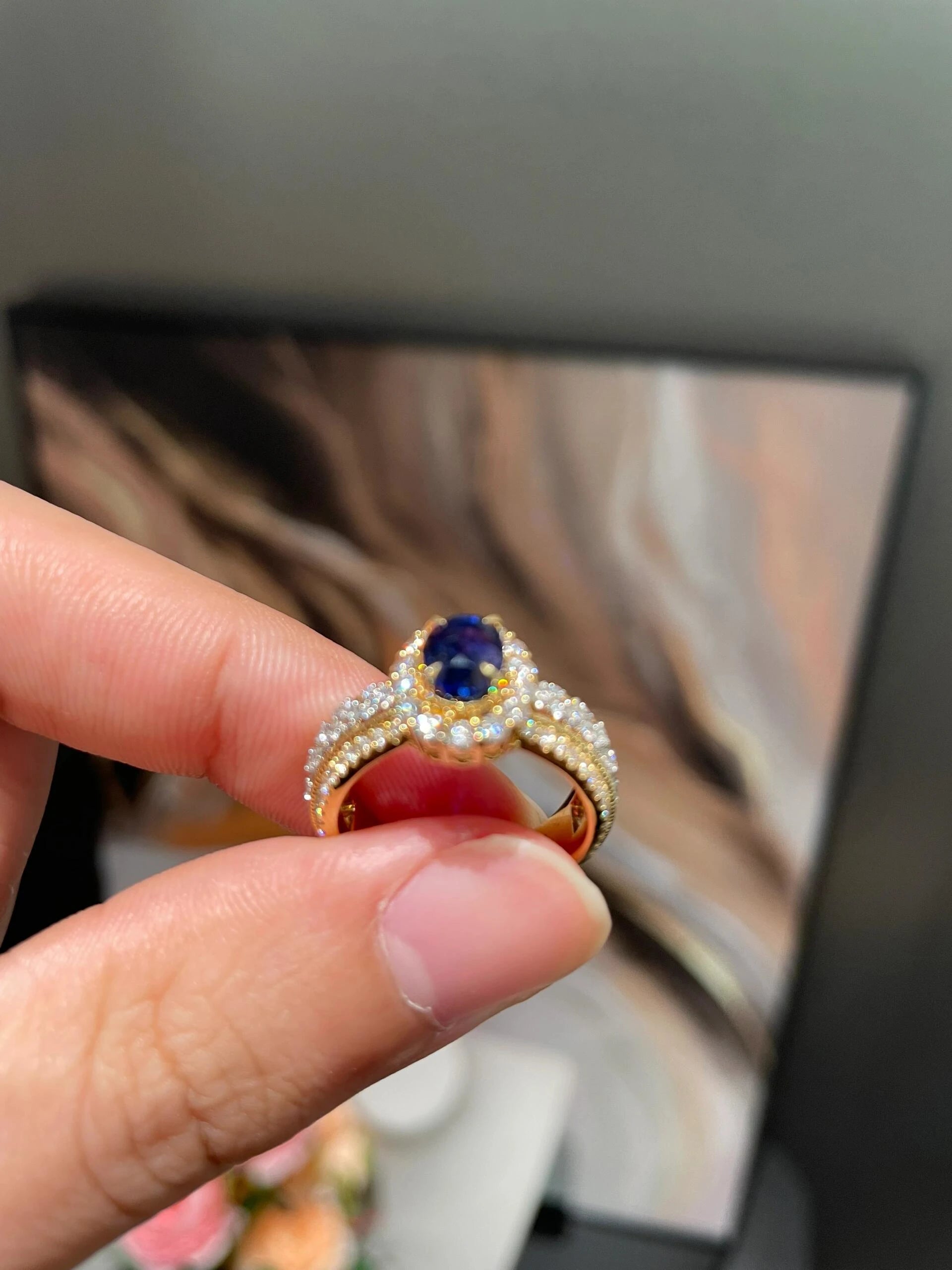 Sapphire Halo Ring