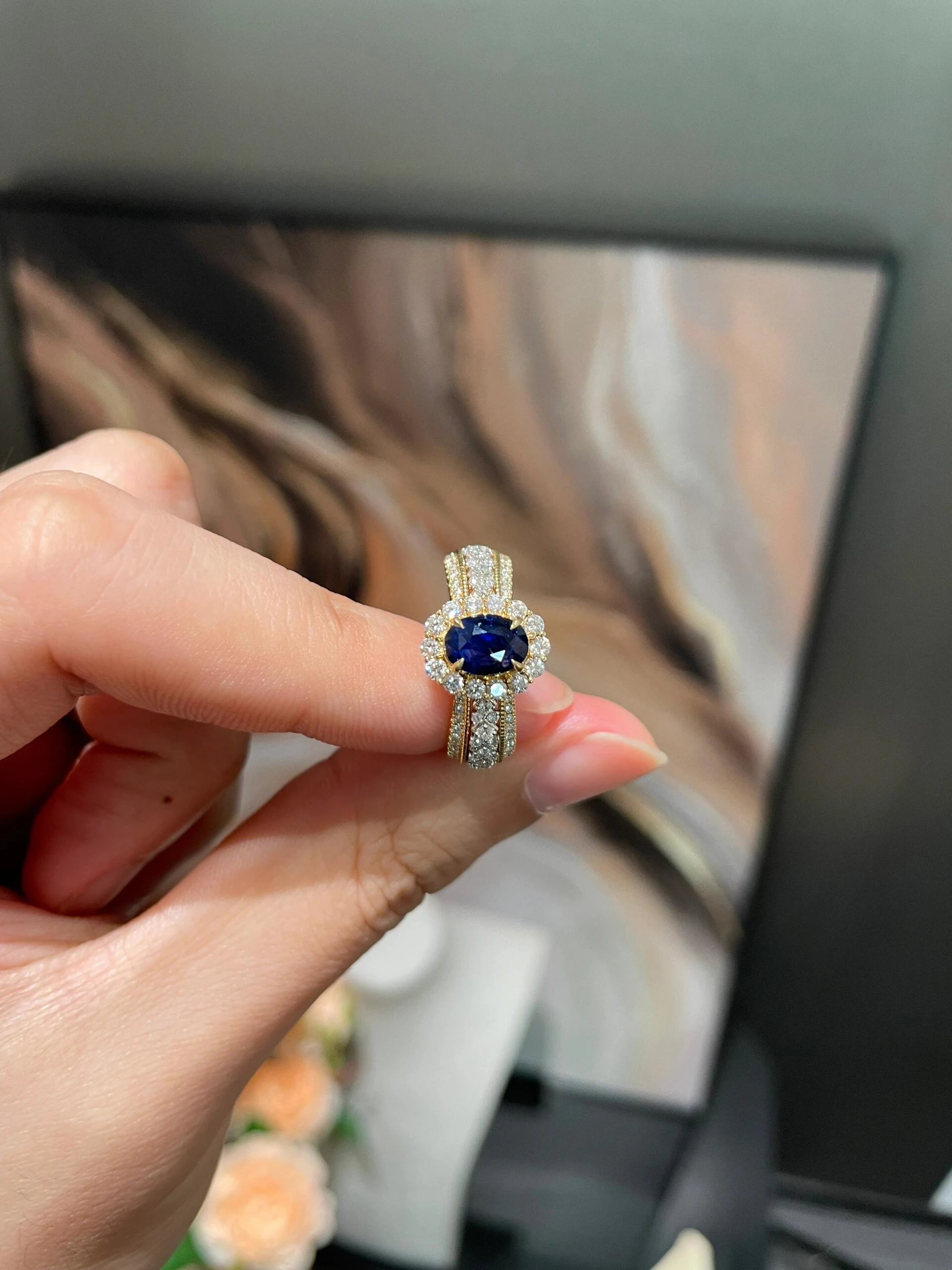Sapphire Halo Ring