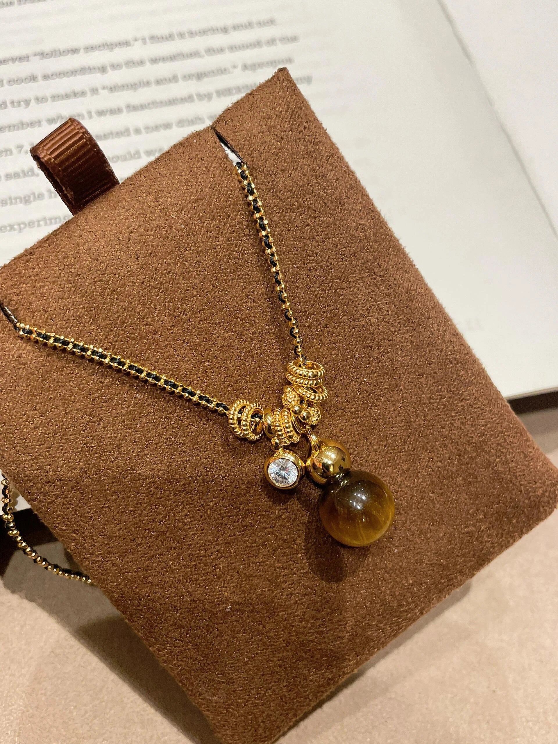 Tiger Eye Gourd Pendant Necklace